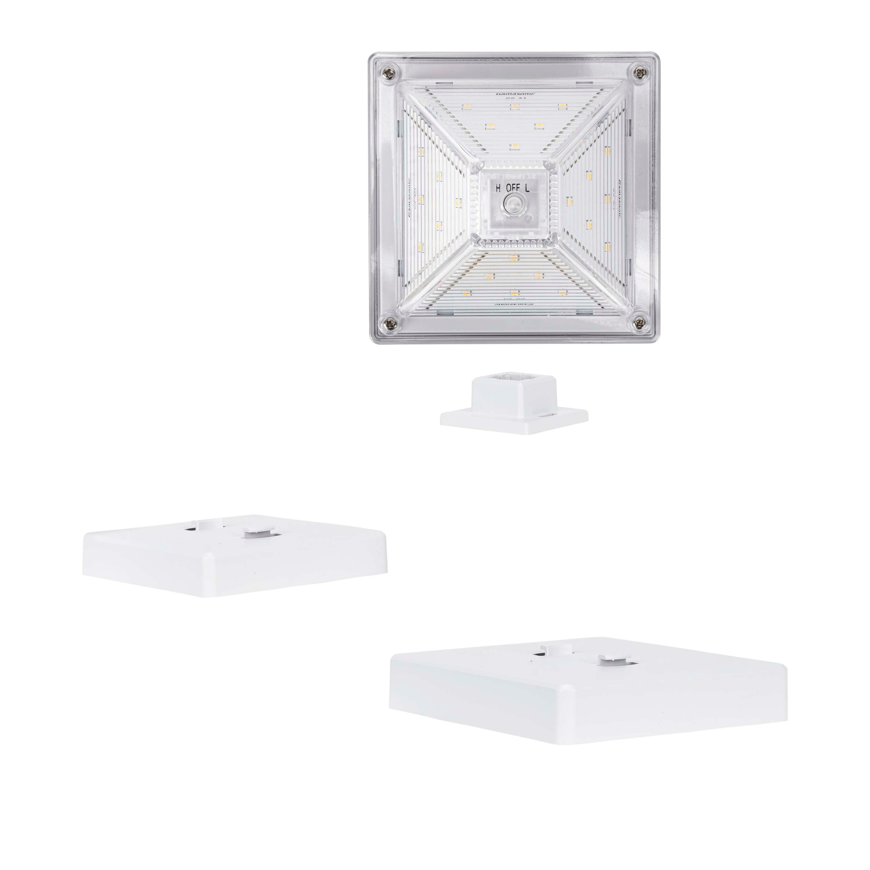 Luxor White Solar LED Post Cap Lights with Dusk to Dawn Mode (Set of 2)