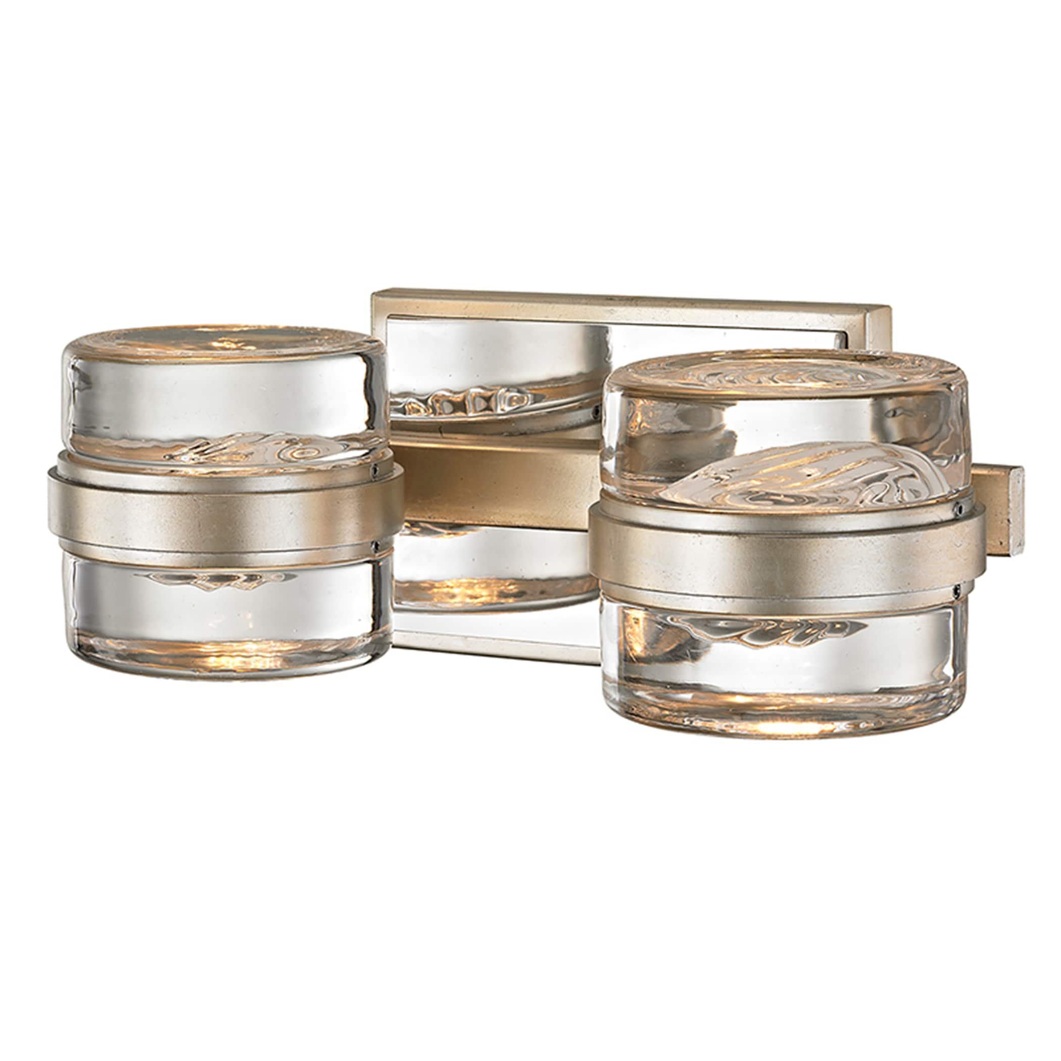 Troy Lighting B5692 Splash 11.25-in 2-Light Silver Leaf, Polished Chrome Accents LED Modern/Contemporary Vanity Light