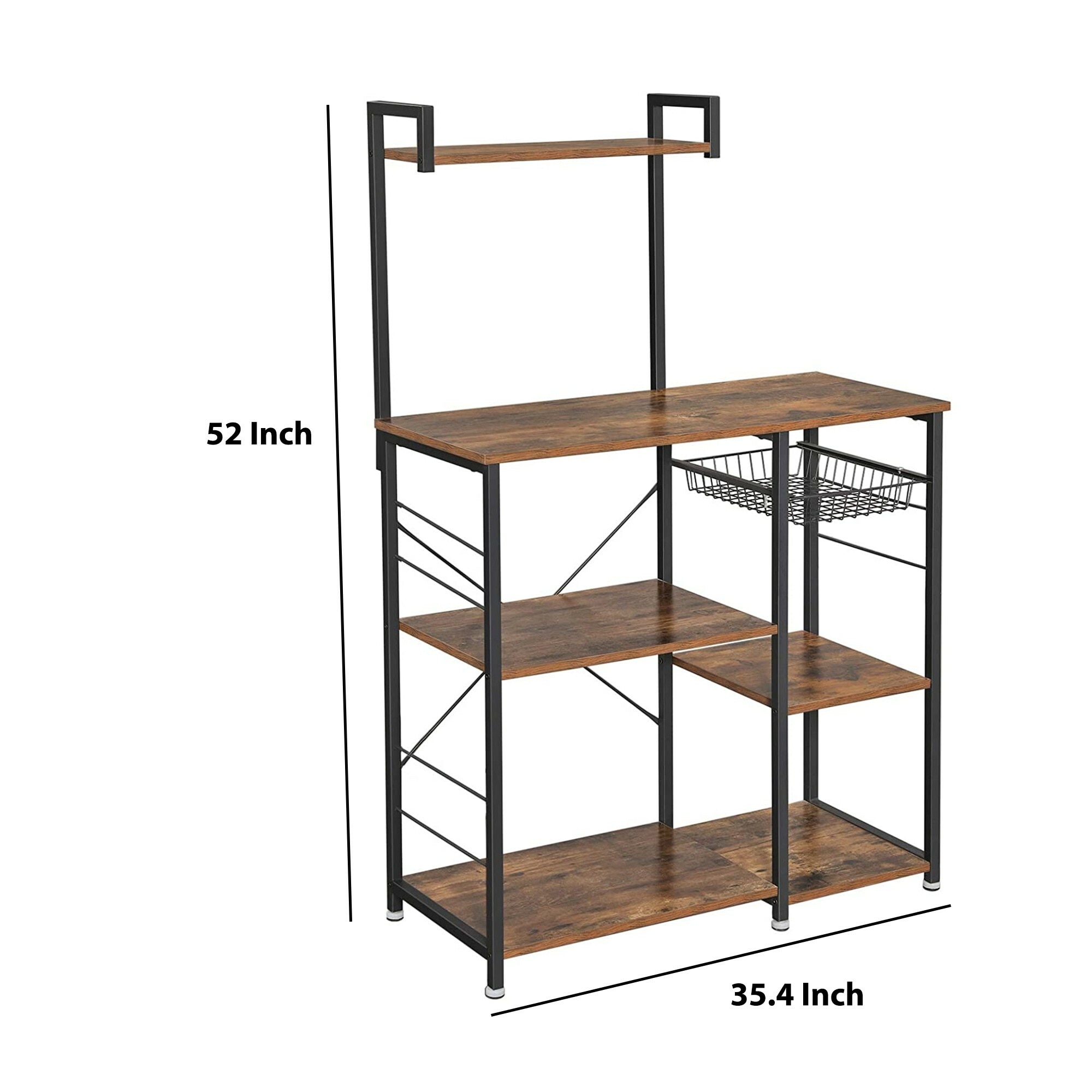 Benzara Particleboard 5-Tier Utility Shelving Unit (6-in W x 39-in D x ...