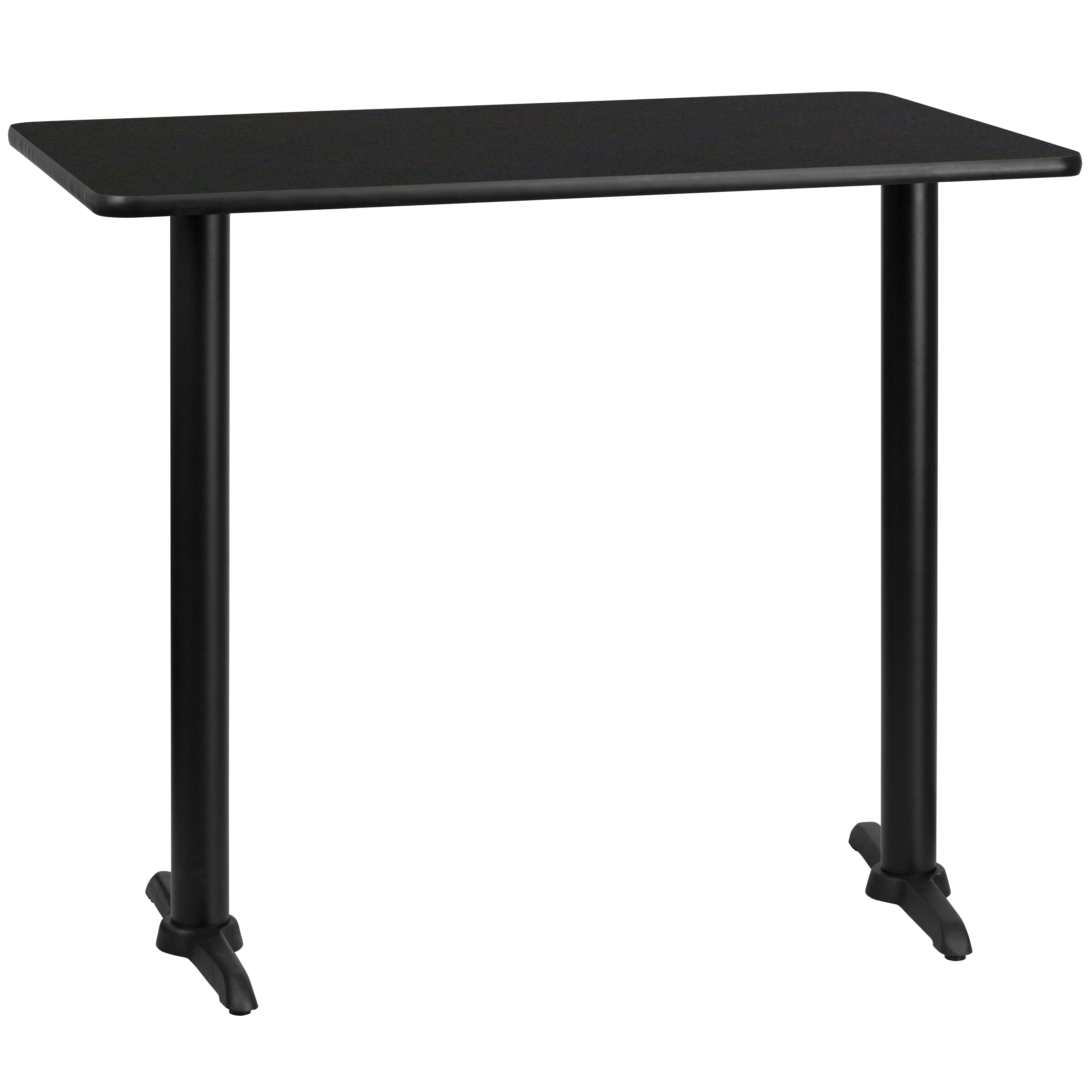 Flash Furniture 889142007647 Black Contemporary/Modern Bar Table, Wood veneer with Black Metal 48-Inches L x 43.13-Inches H