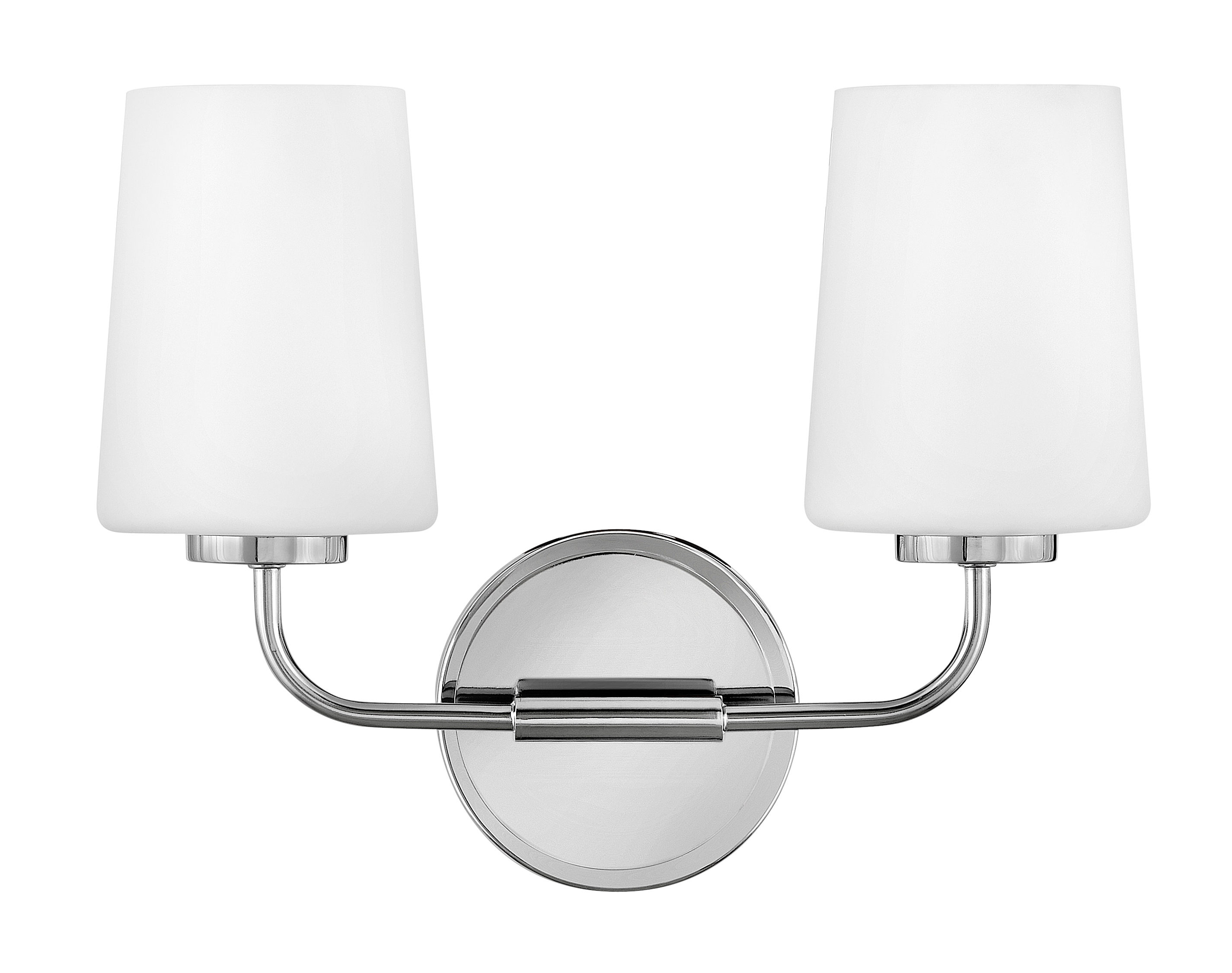 Chrome 2-Light Vanity with Etched Opal Glass Shades