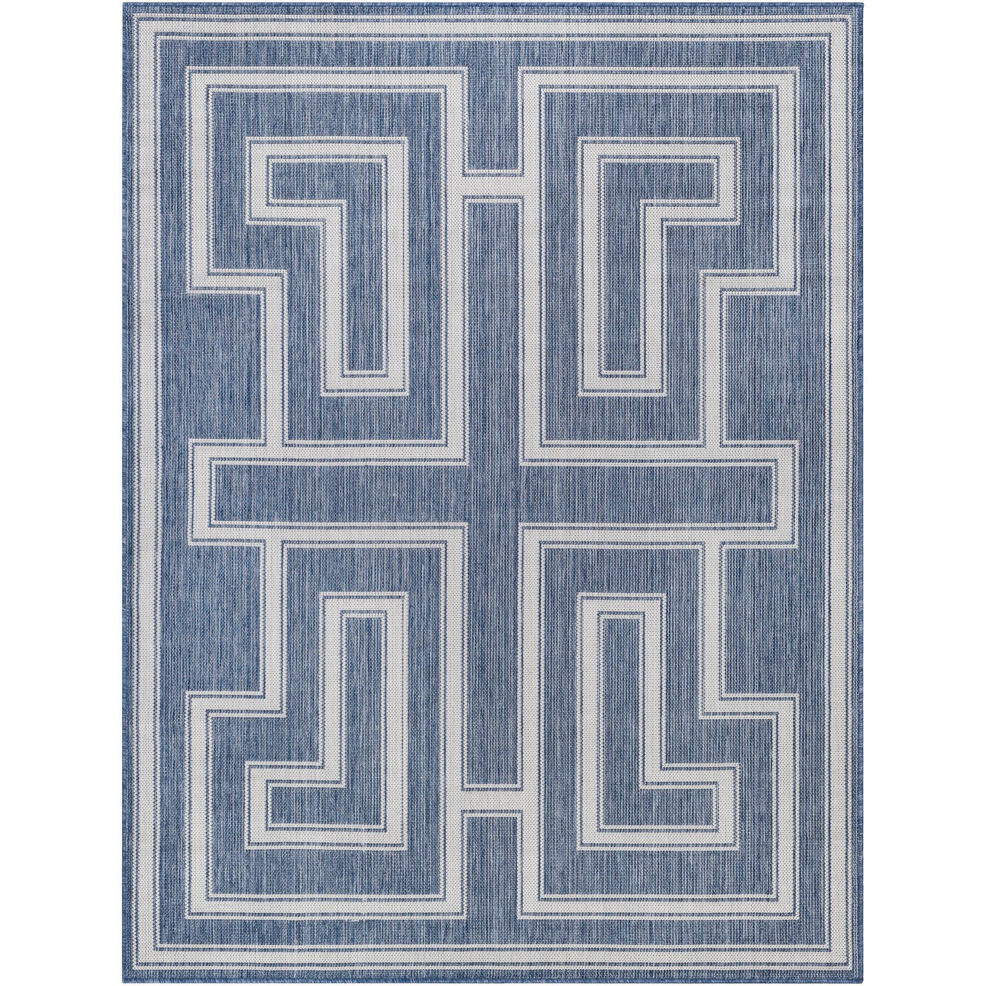 Livabliss LBH2345-71010 Long Beach 8 x 10 (ft) Polypropylene Blue Rectangular Indoor/Outdoor Geometric Moroccan Area rug