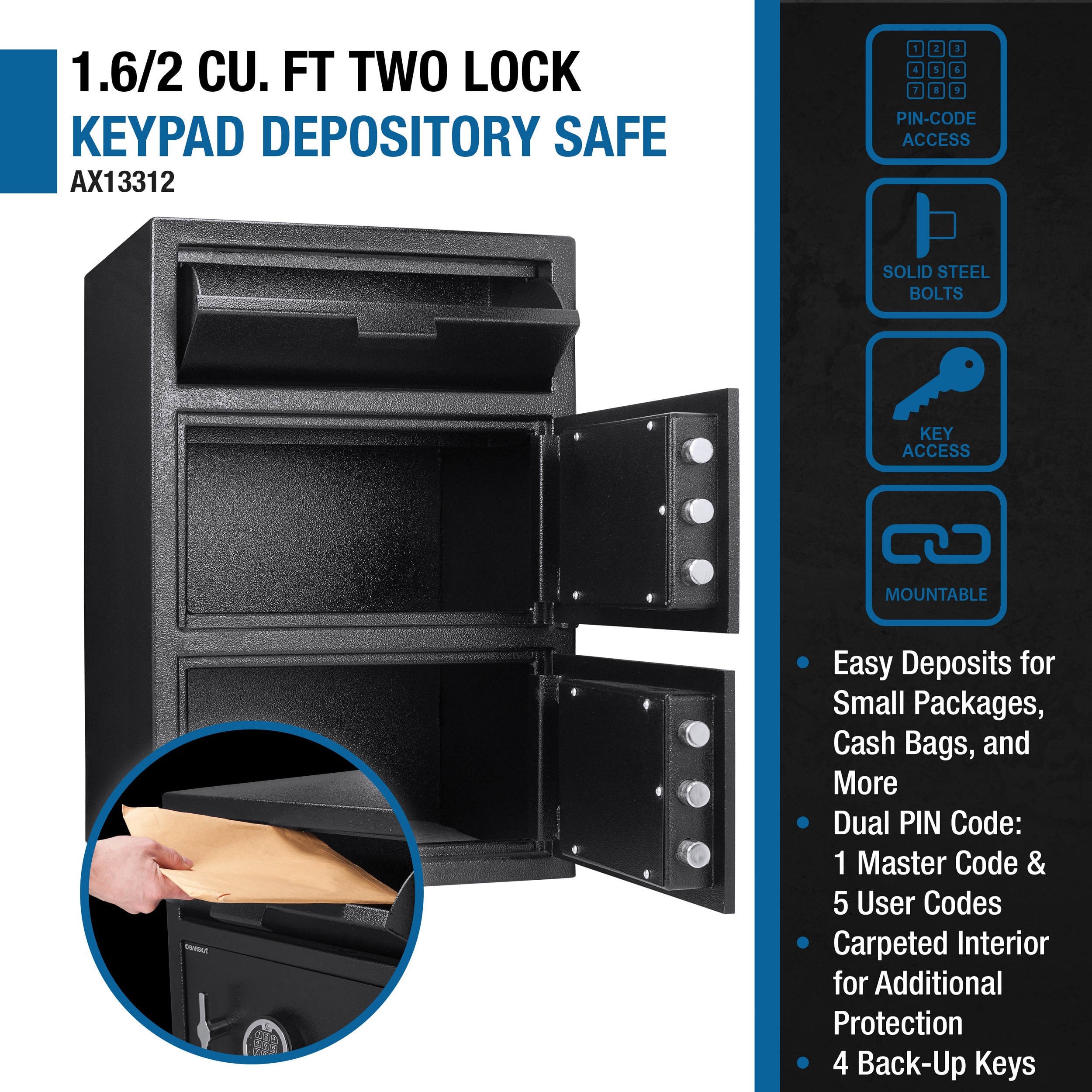 LOVMOR SF-Y-B2734P254820 Cash-Check-Safes - View #6