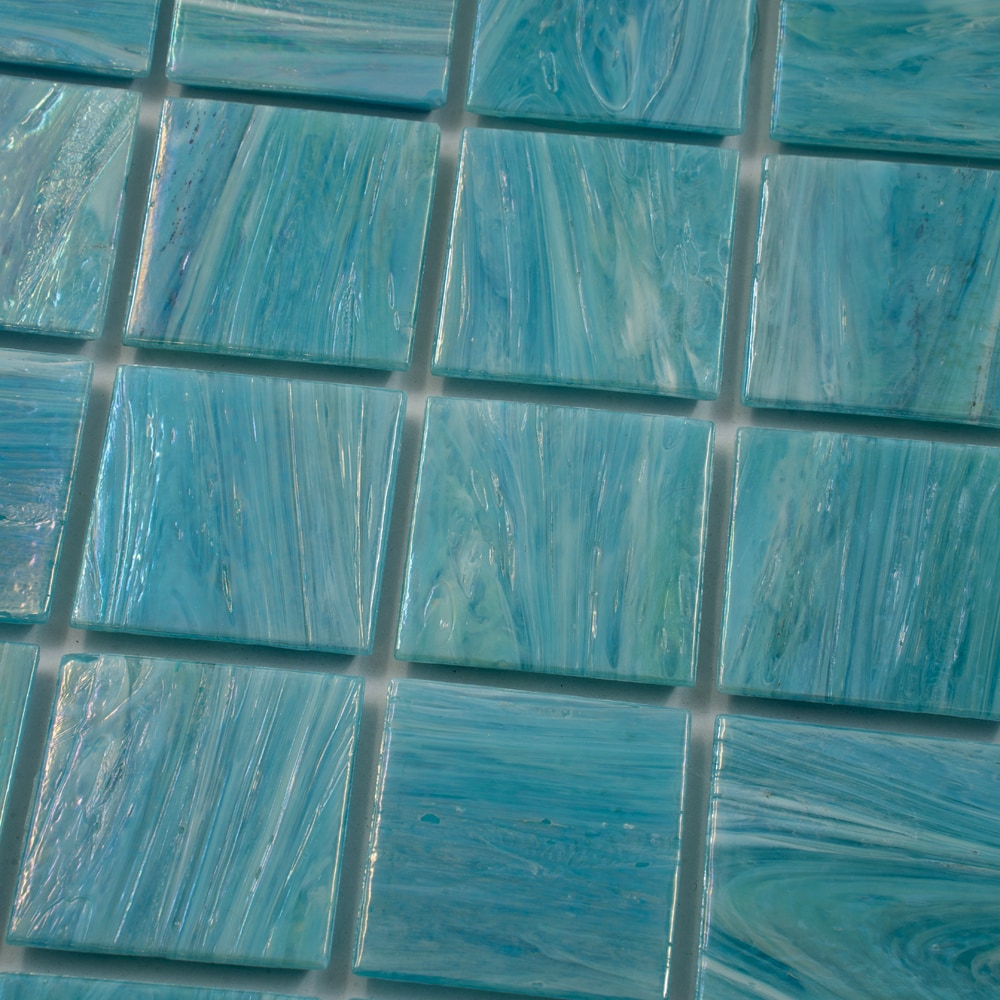 Apollo Tile Celestial Vivid Sky Blue 12-in x 12-in Glossy Glass Uniform Squares Floor and Wall Tile (20-sq. ft/ Carton)