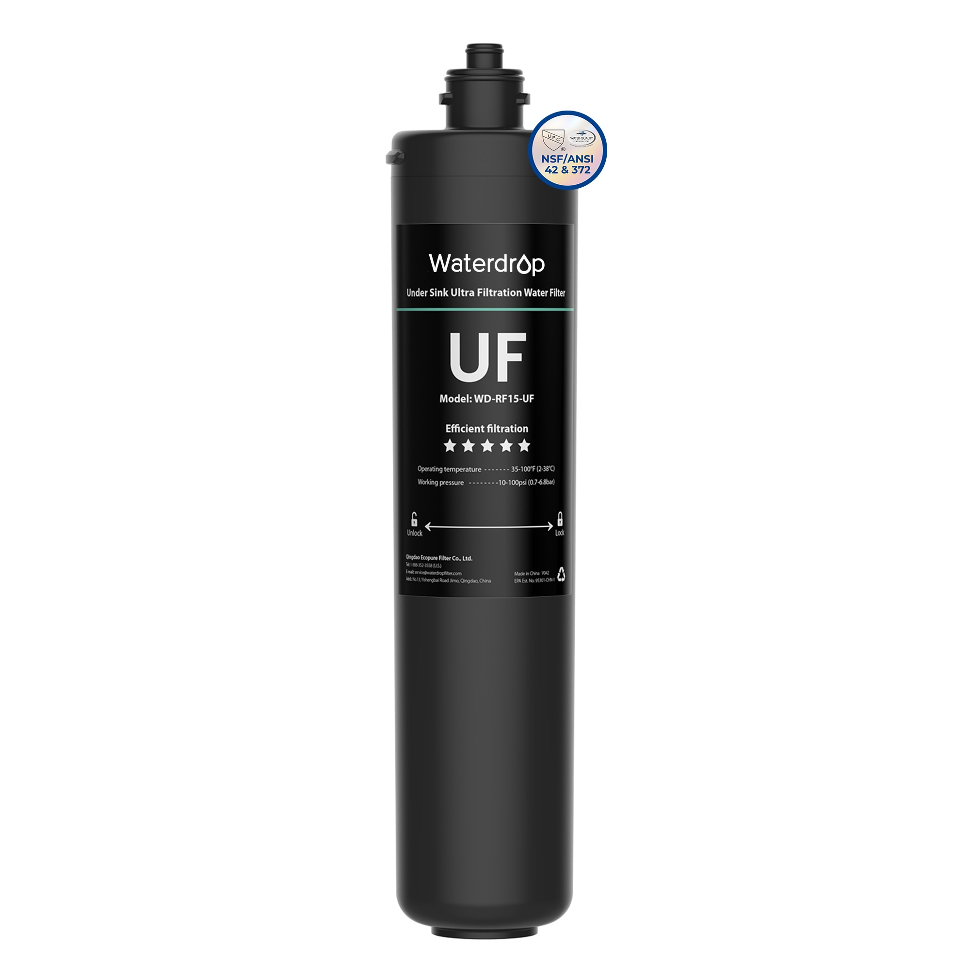 Waterdrop B-WD-RF15-UF Under Sink Water Filter Under Sink 24-Months Replacement Filter