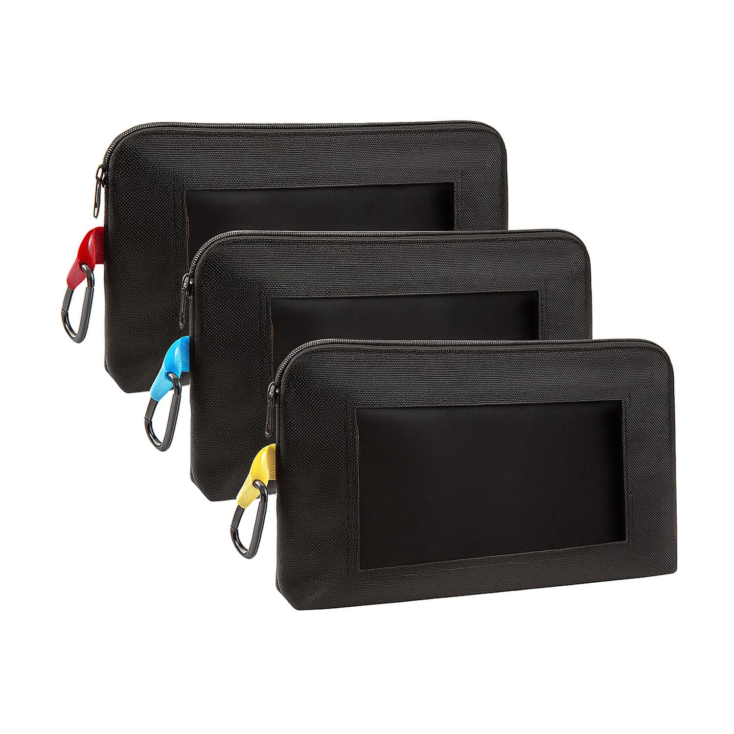 Etokfoks  3 Pack 12 5 x 7 3 in Tool Pouch with Clear PVC Window 1680D Oxford Fabric and Heavy Duty Zipper for Organized Storage