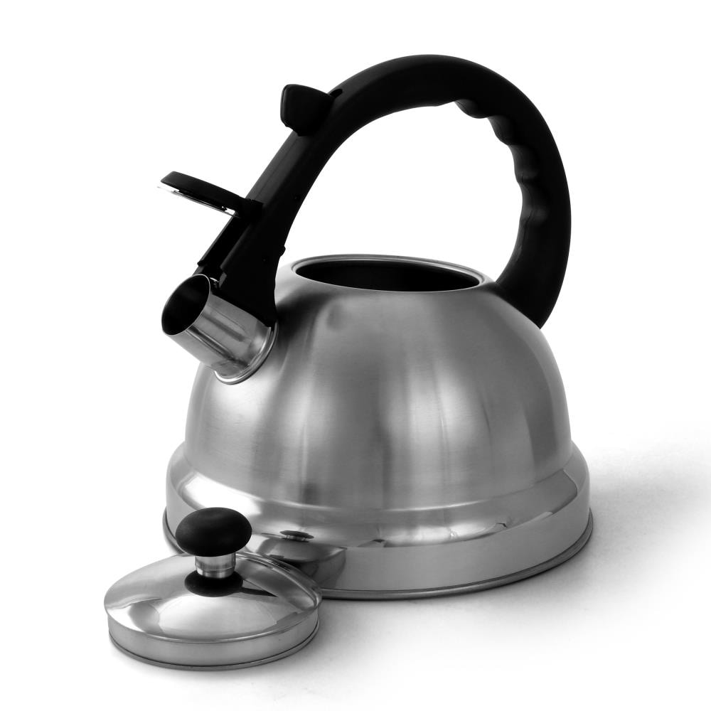 Mr. Coffee Collinsbroke 2.4 qt Stainless Steel Tea Kettle w/ Red Handle 