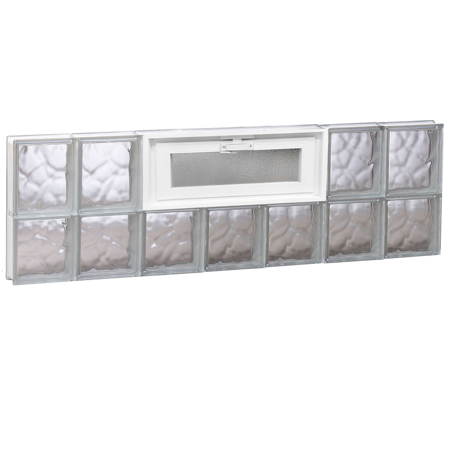 REDI2SET V4214DC Wavy Glass 40-1/4-in x 13-1/2-in Frameless Replacement Vented Glass Block Window