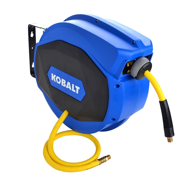 Kobalt Enclosed Retractable Reel w/3/8-in x 50-Ft Poly Hybrid Hose in the Air  Compressor Hoses department at