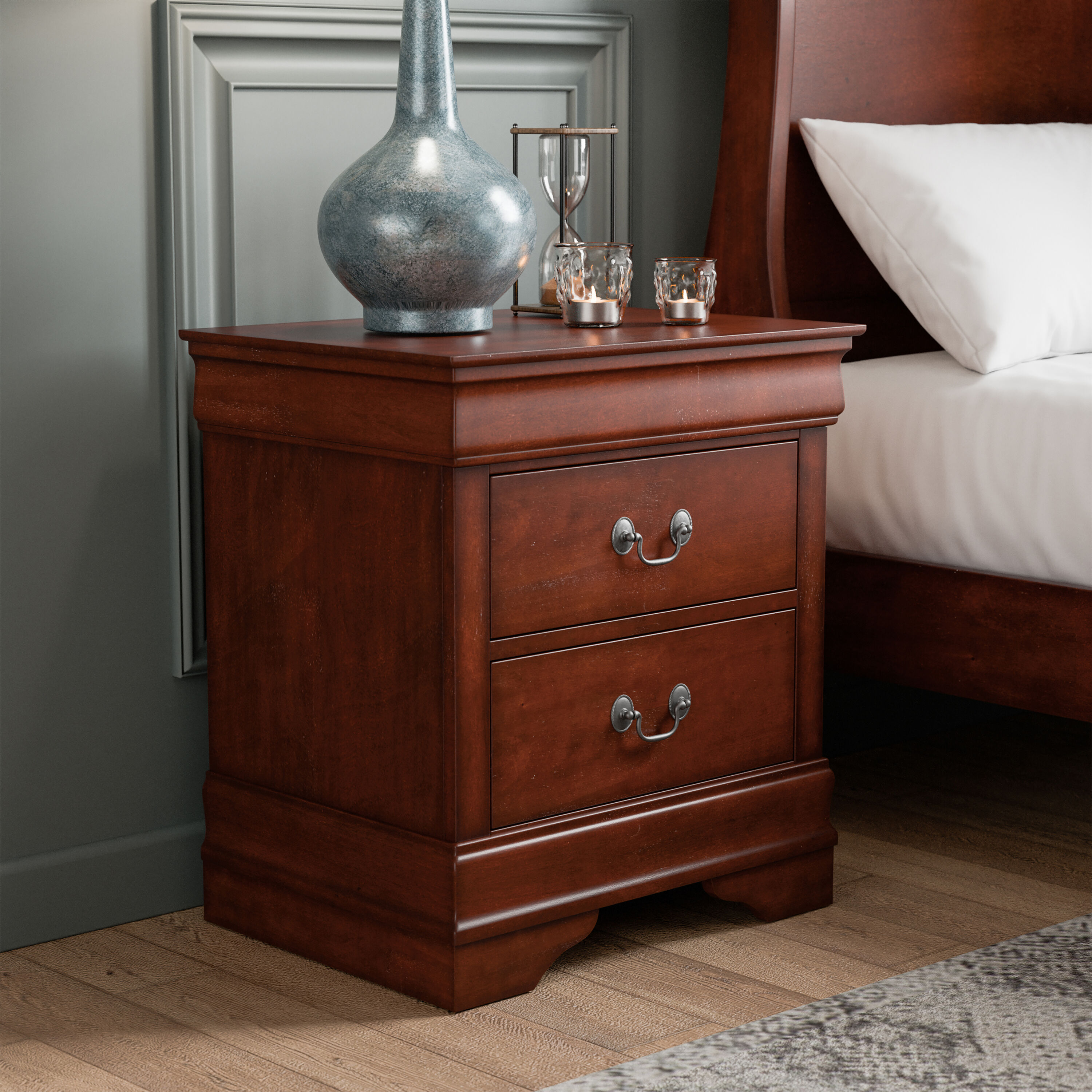 Furniture of America EC-7866CH-N Burkhart Cherry Nightstand