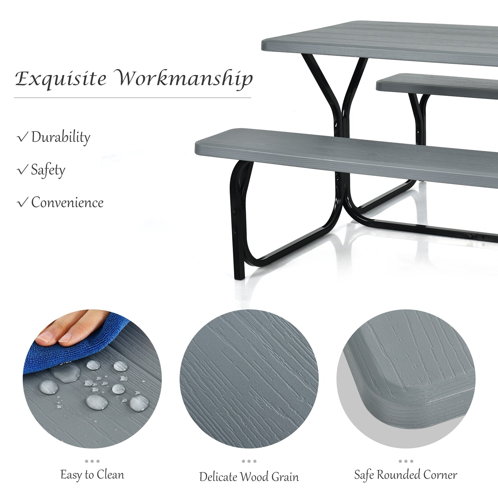 WELLFOR DOG3499GR Picnic-Tables - View #6