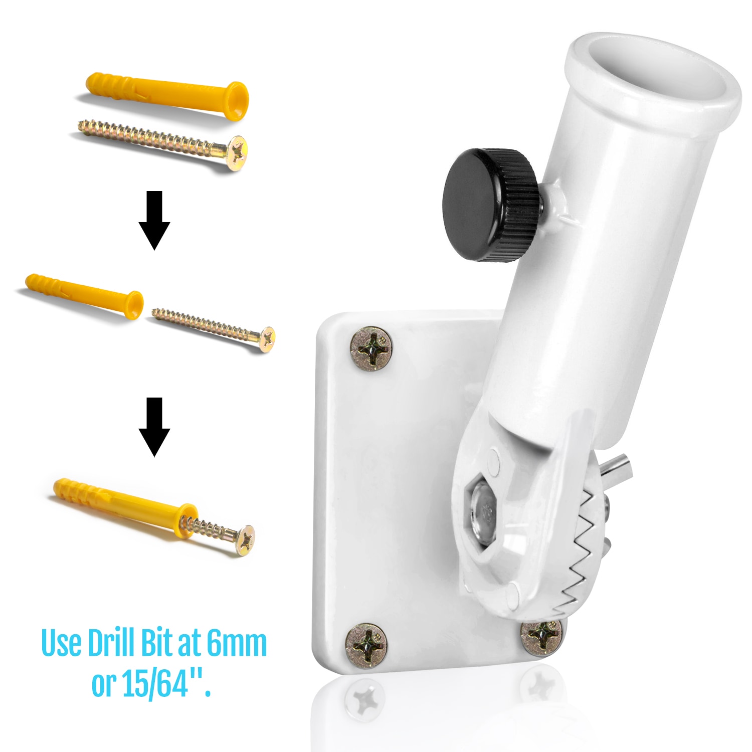 White Cast Iron Multi-Direction Flag Pole Holder