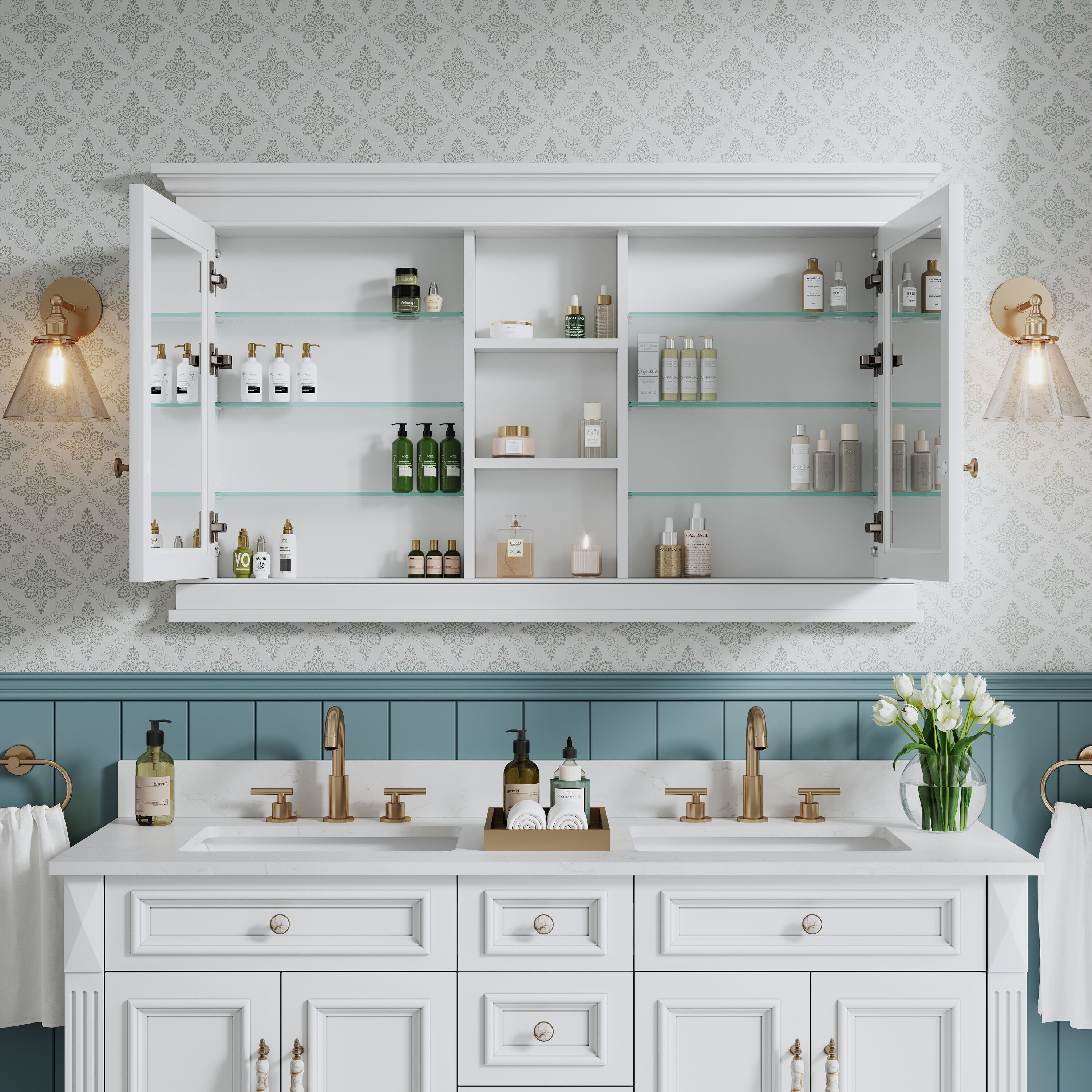 WELLFOR TO-AE-BV30GYWH Bathroom-Medicine-Cabinets - View #4