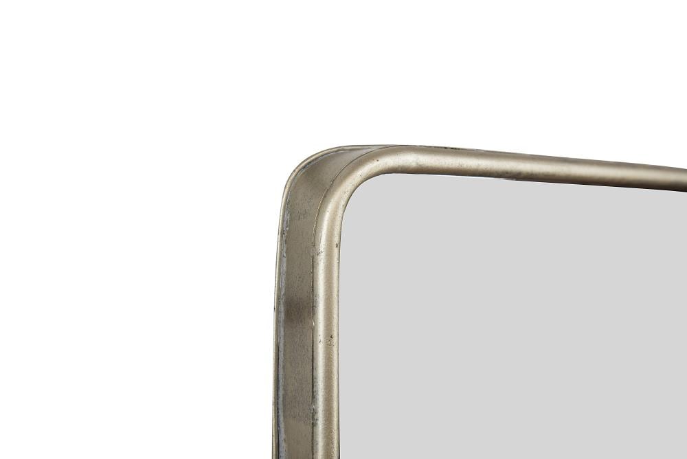 Antique Silver and Gold Rectangular Wood Vanity Mirror
