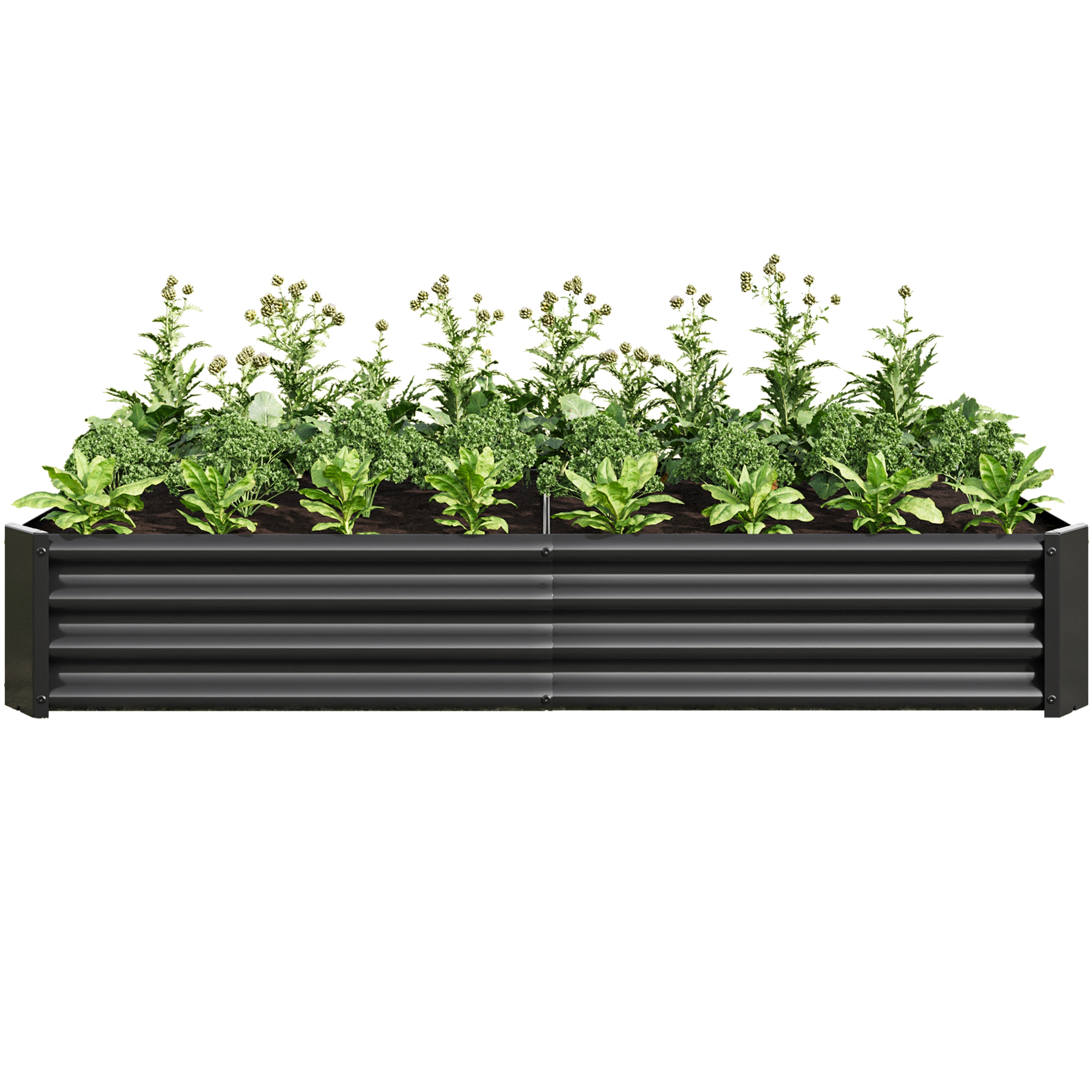 ToolCat NGG29-45-TTX 17-cu ft 35.83-in W x 70.87-in L x 11.81-in H Black Galvanized Metal Raised Garden Bed