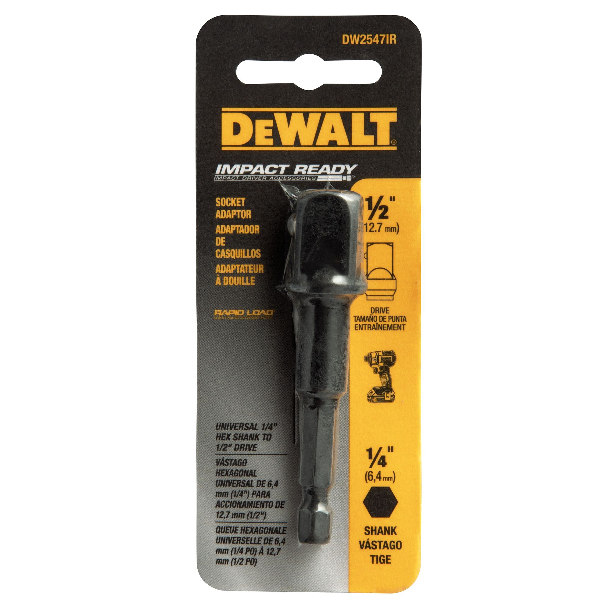 DEWALT Impact Ready 1/2-in to 1/4-in Standard Socket Adapter in the Socket  Adapters department at