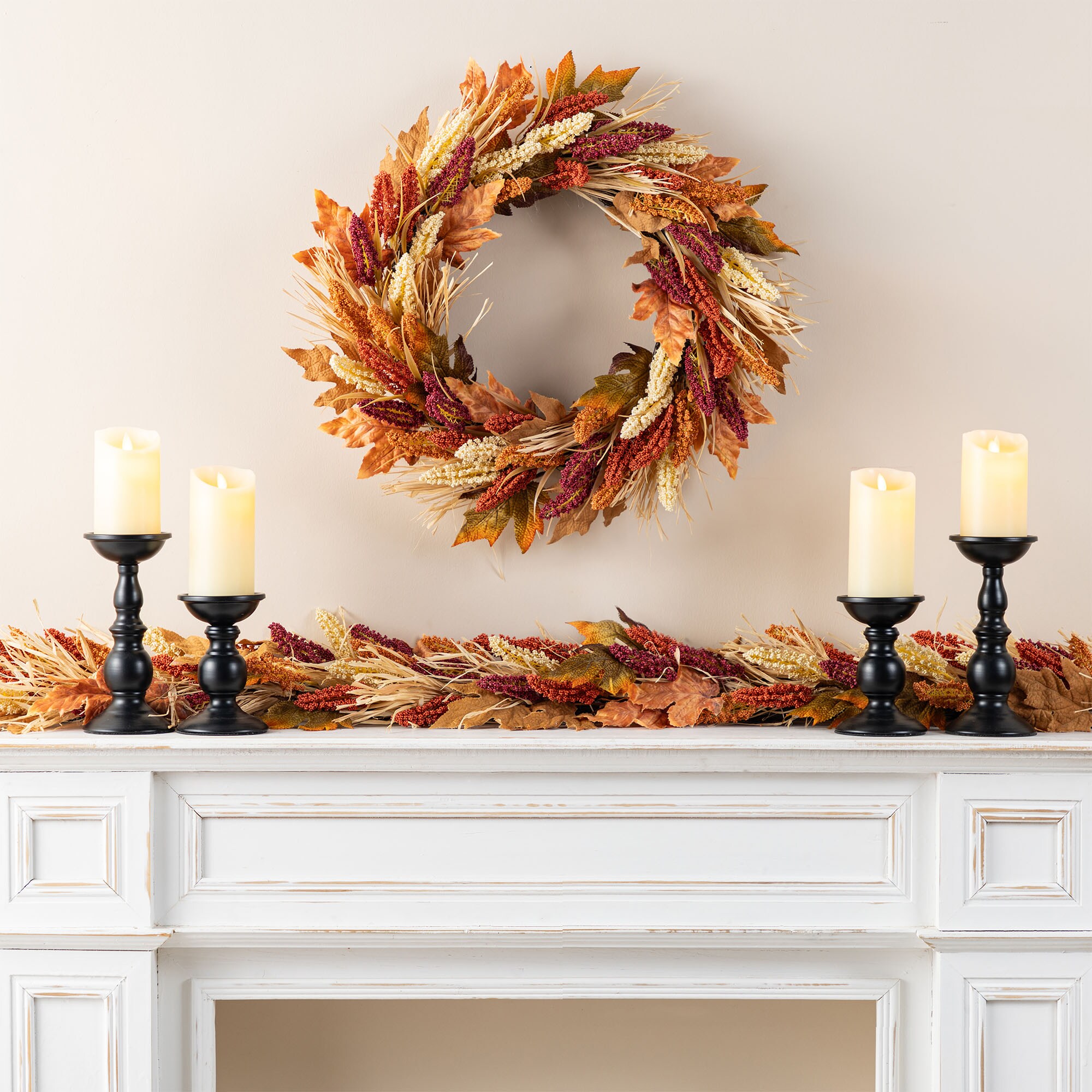 Glitzhome 2019500019 Artificial-Thanksgiving-Wreaths - View #7