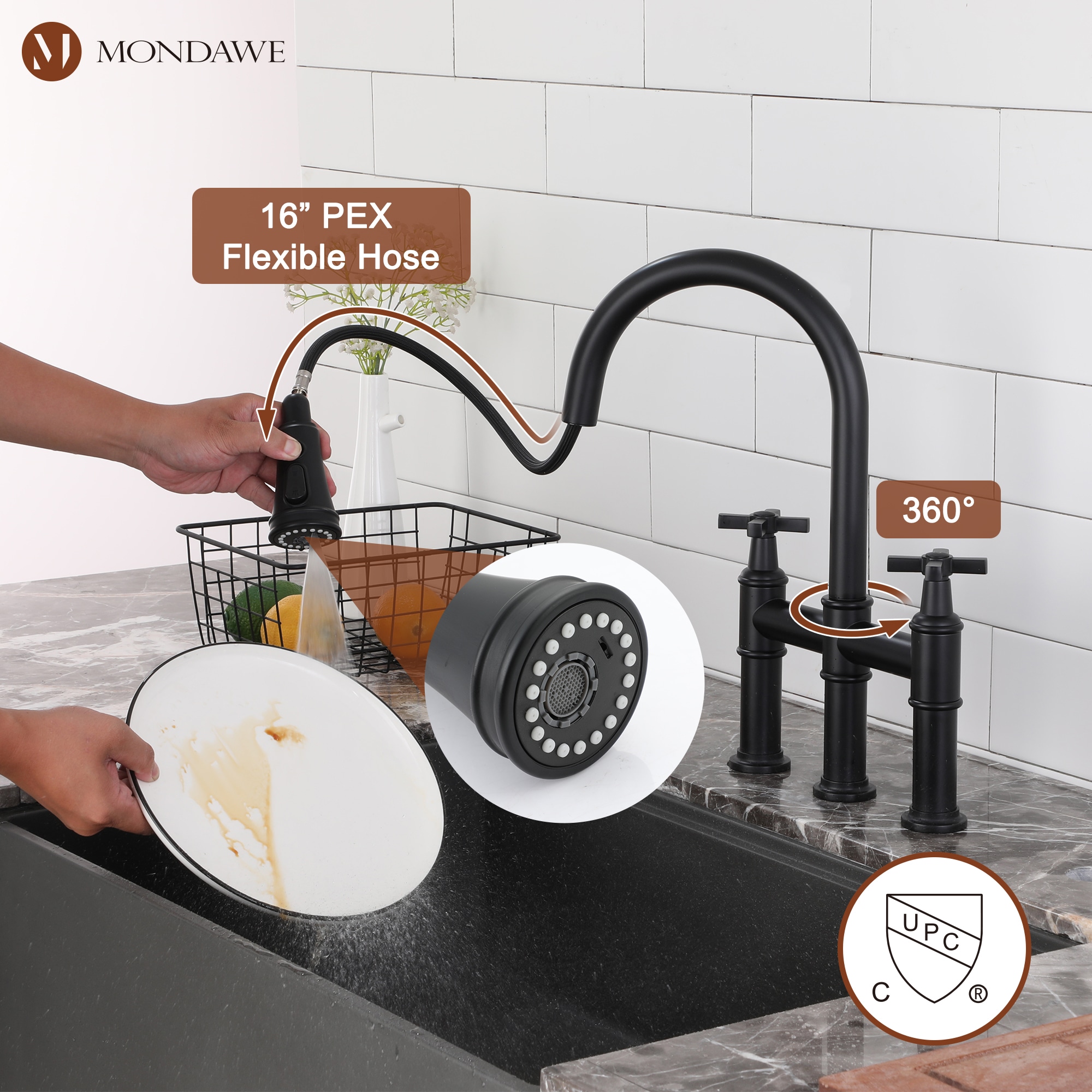 Mondawe MO-DT40019MB Kitchen-Faucets - View #3