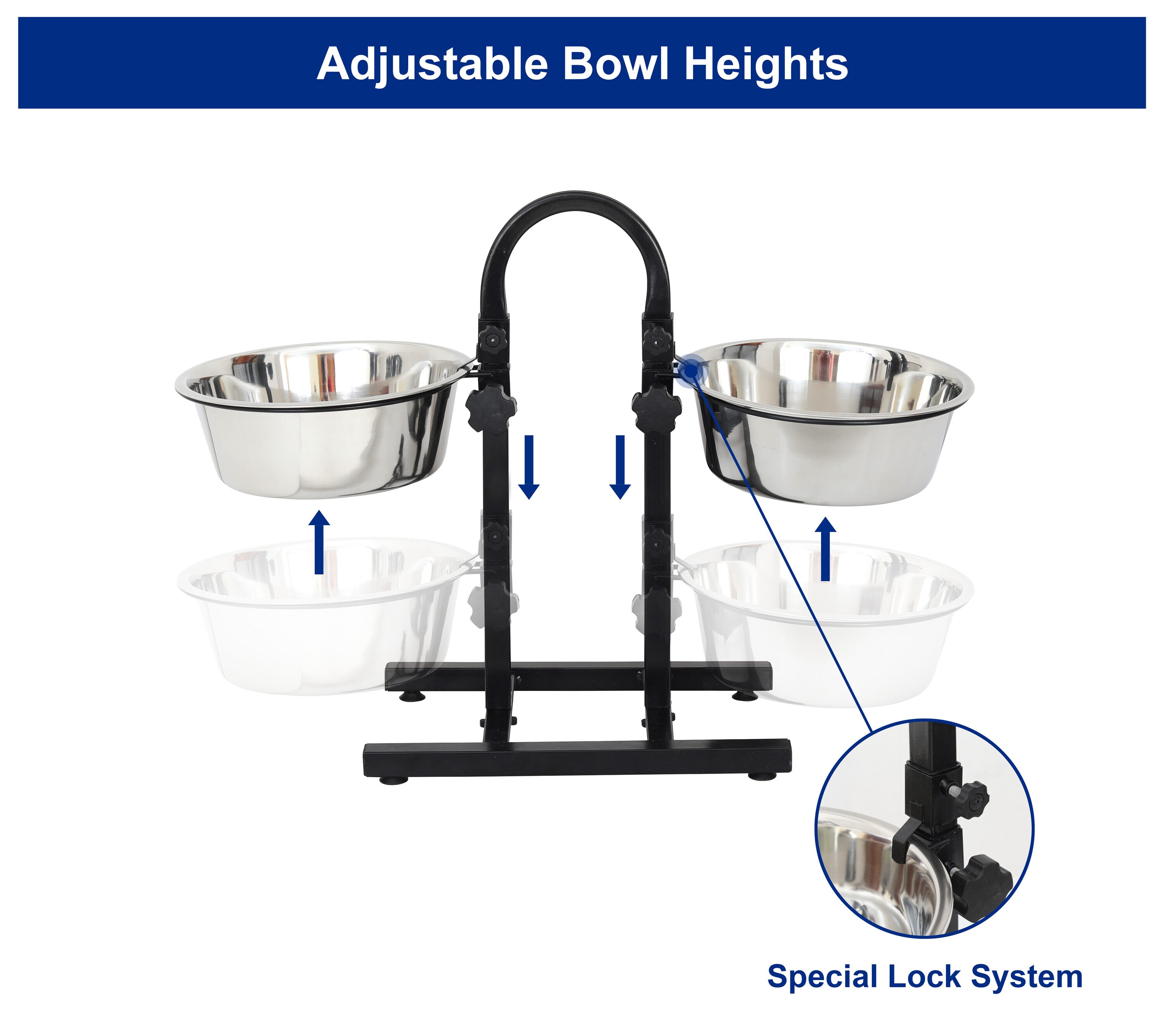 Iconic Pet 64-oz Stainless Steel Dog Elevated Feeder in the Feeders  department at