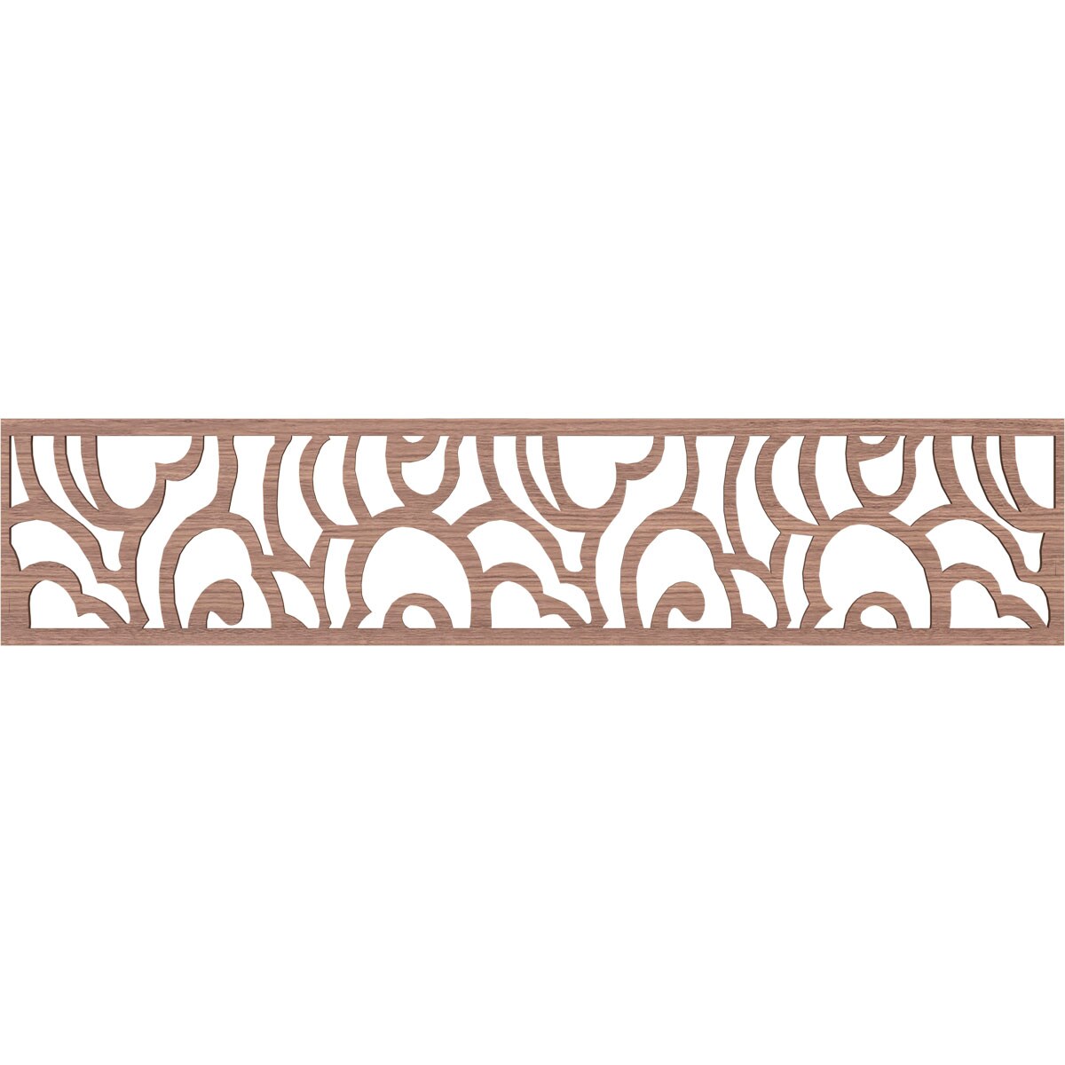 Ekena Millwork MLDA10X46SPFWA Springfield Fretwork Flat Trim 10-in x 3.9-ft Walnut Brown Unfinished 2157532 Pierced Wall Panel Moulding