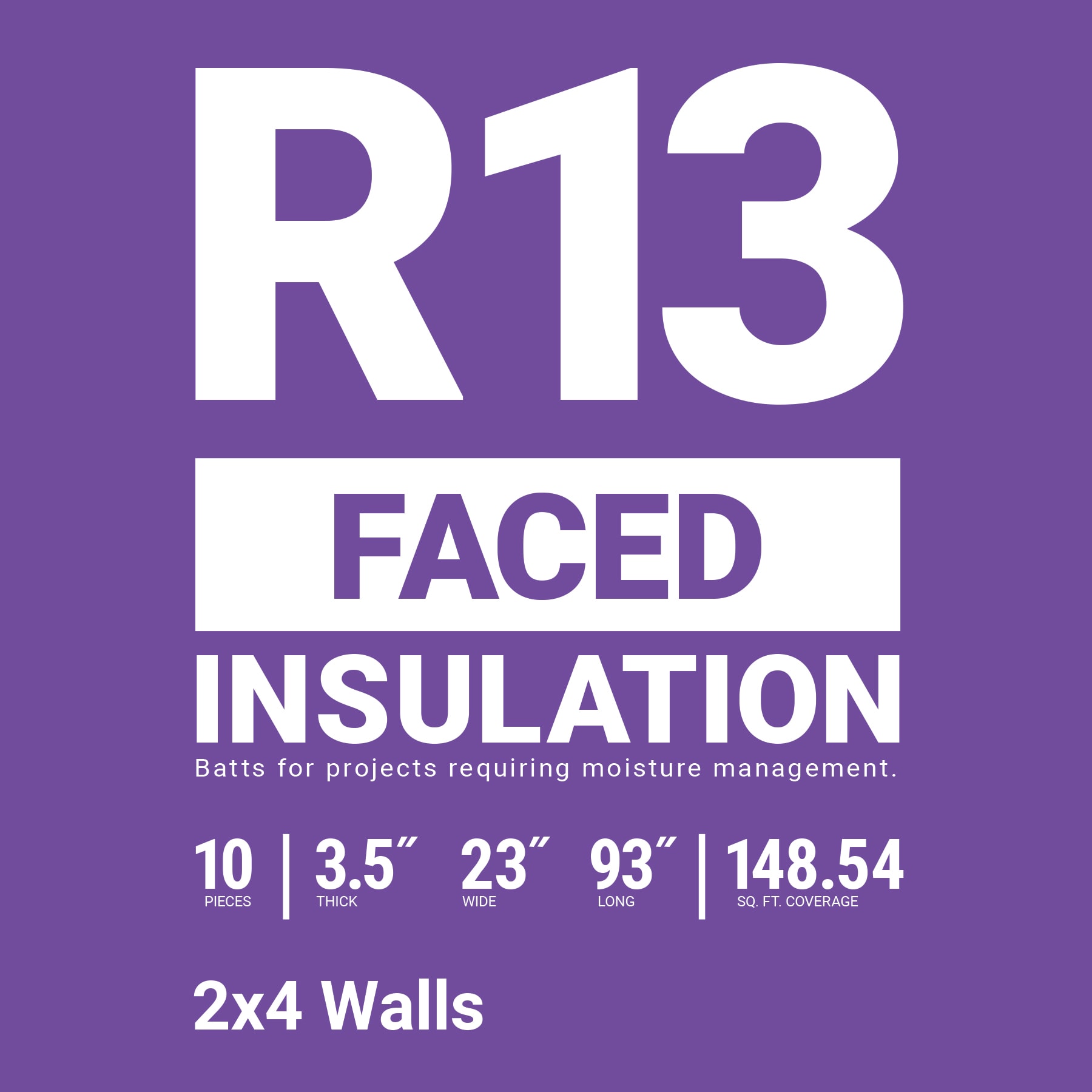 Owens Corning R- 13 Wall 148.54-sq ft Faced Fiberglass Batt Insulation in  the Batt Insulation department at