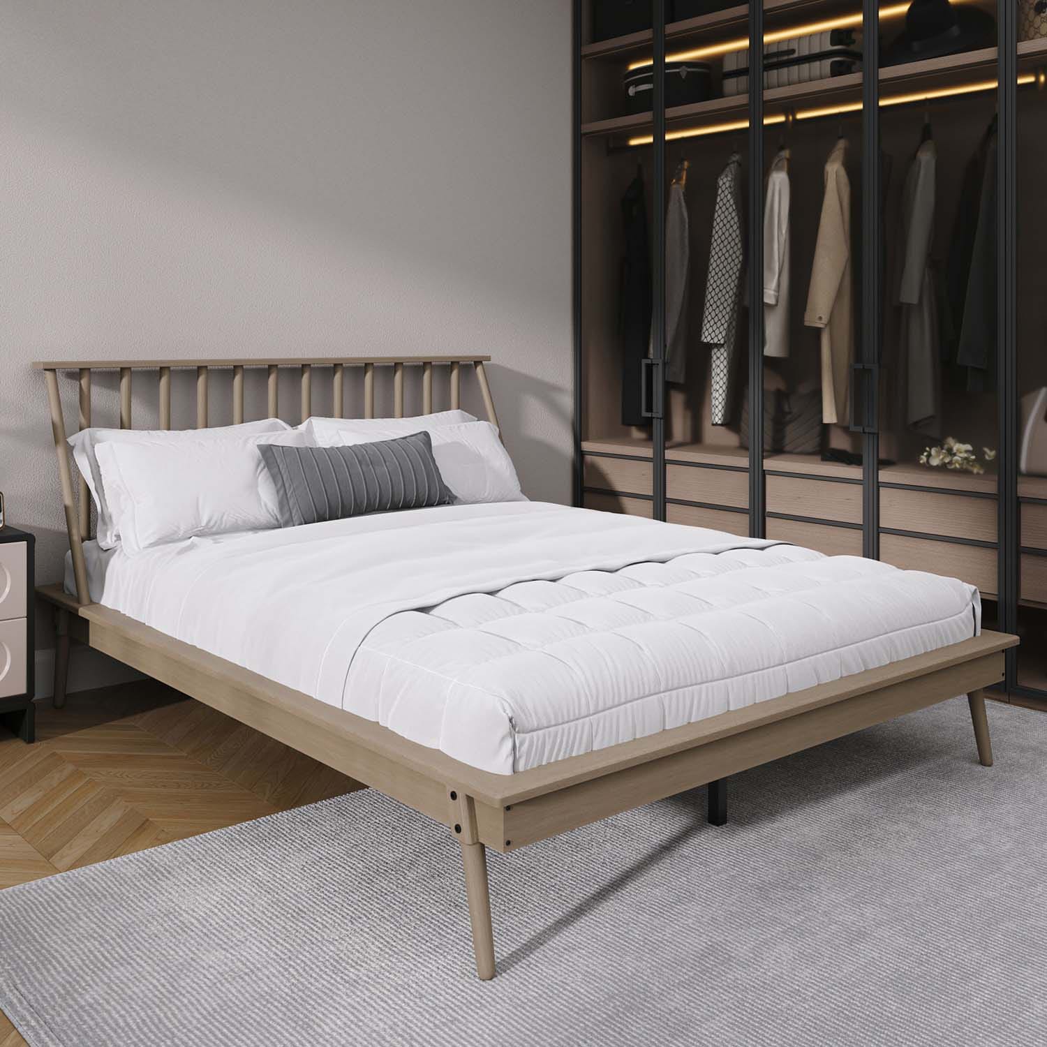 CasePiece C226QPL-AGY-WD Antique Grey Queen Wood Platform Bed