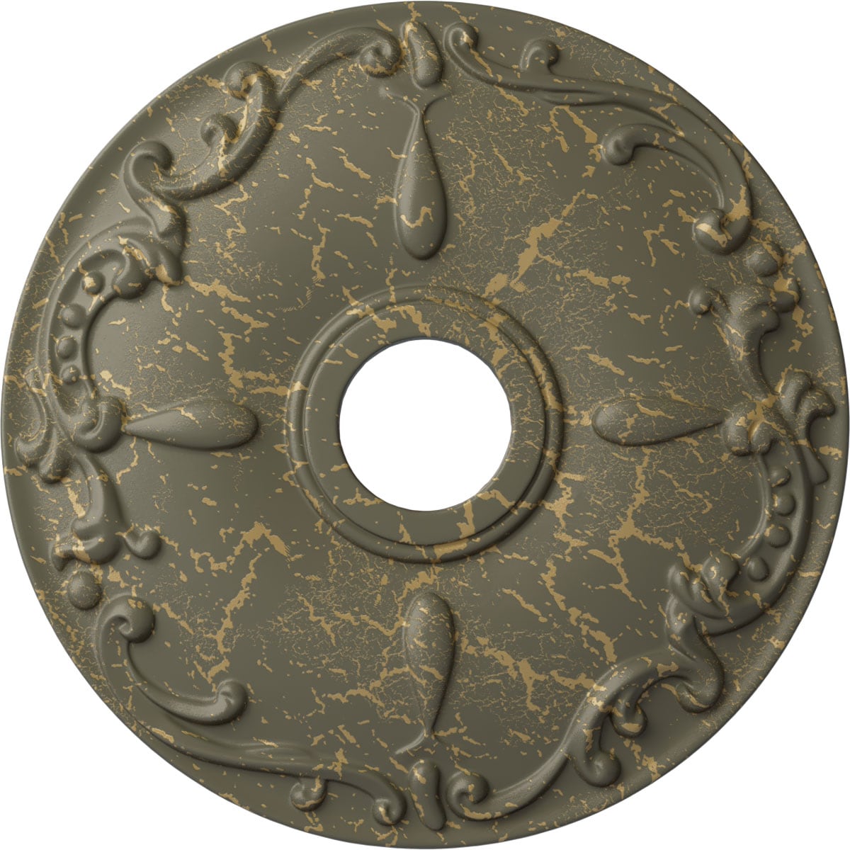 Ekena Millwork CM18KEWHC Kent 18-in W x 18-in L Painted Witch Hazel Crackle Polyurethane Whole Ceiling Medallion