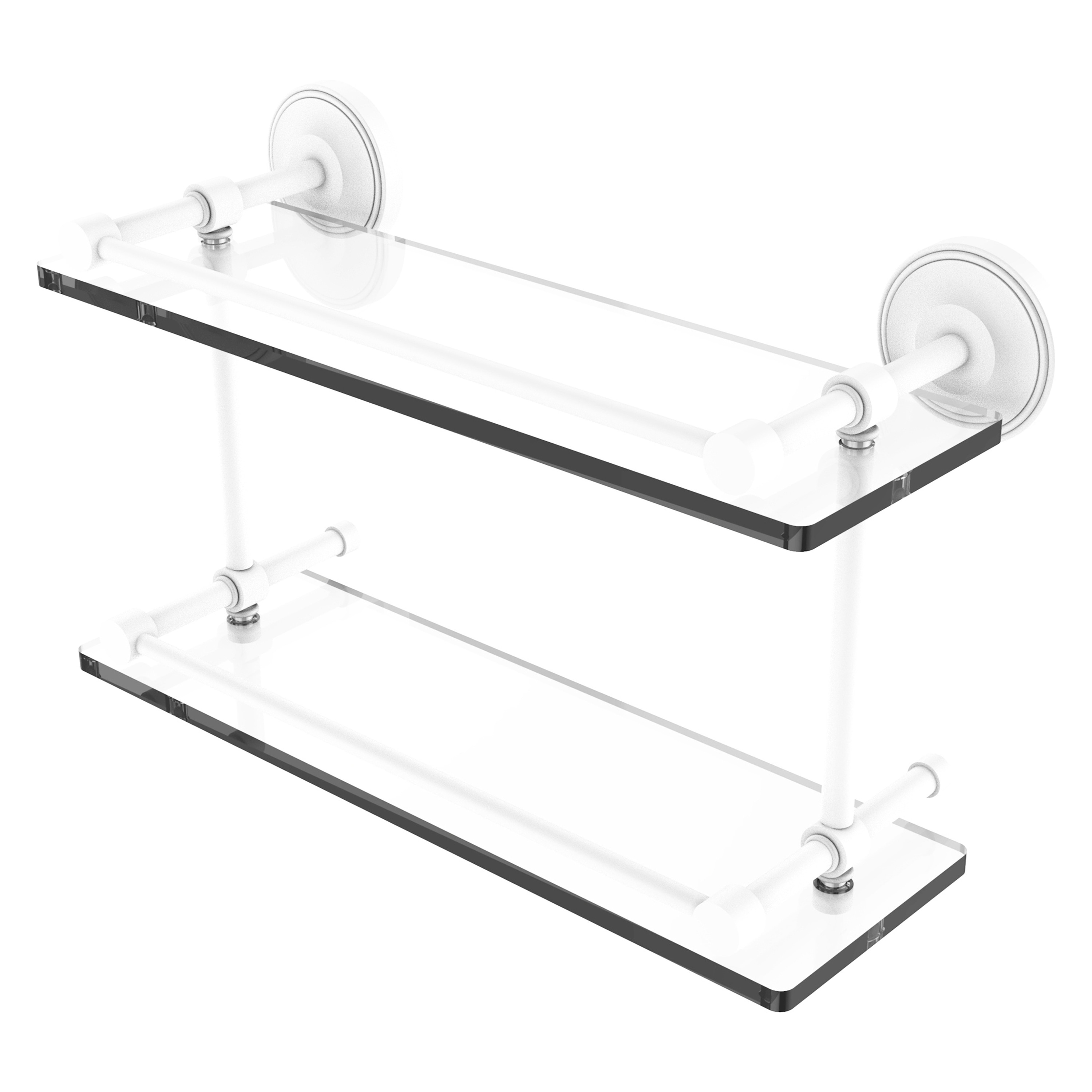 Allied Brass PRBP-2/16-GAL-WHM Prestige Regal Matte White 2 -Tier Wall mount Bathroom Shelf ( 16-in x 8-in x 5-in )