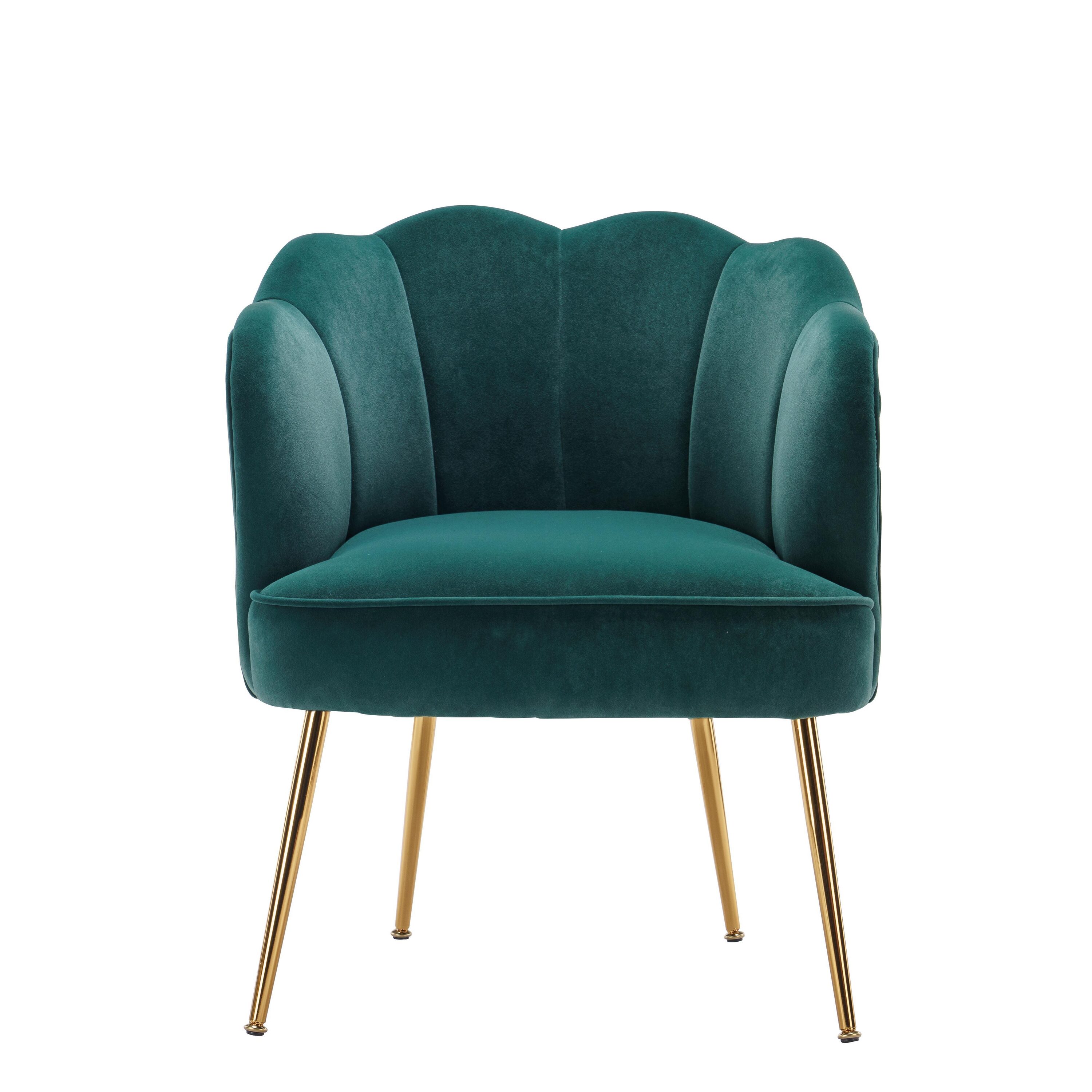 Constance Office Chair, Green Velvet & Chrome