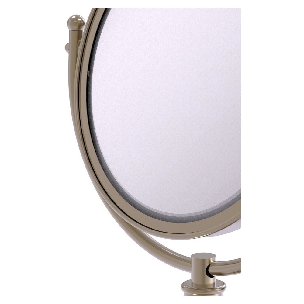 Allied Brass 8-in x 15-in Antique Pewter Double-Sided Magnifying Countertop Vanity Mirror