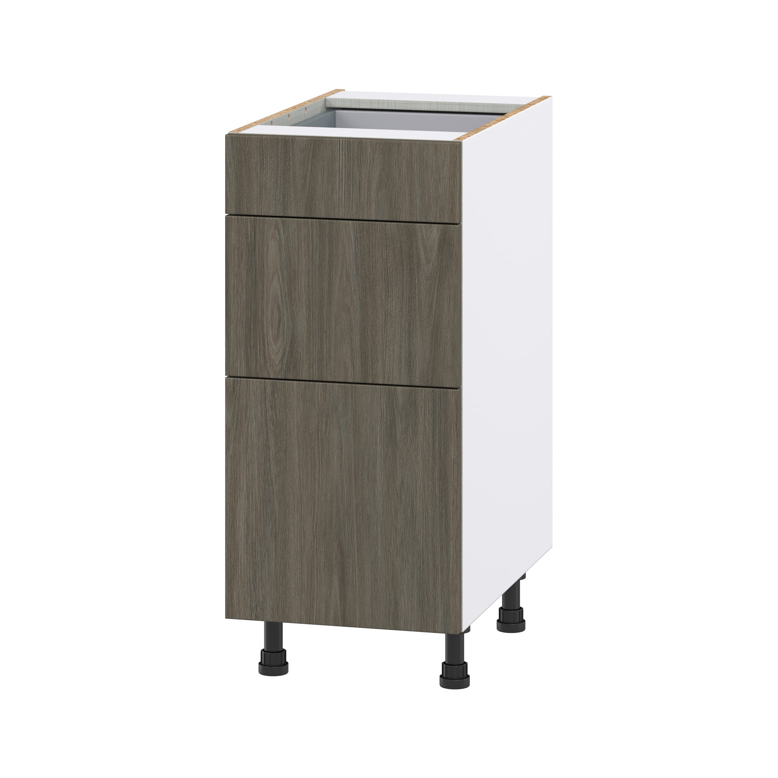 Hugo&Borg Savane 15-in W x 34.5-in H x 24-in D Textmel 3-Drawers Base Fully Assembled Cabinet (Flat Panel Slab Style)