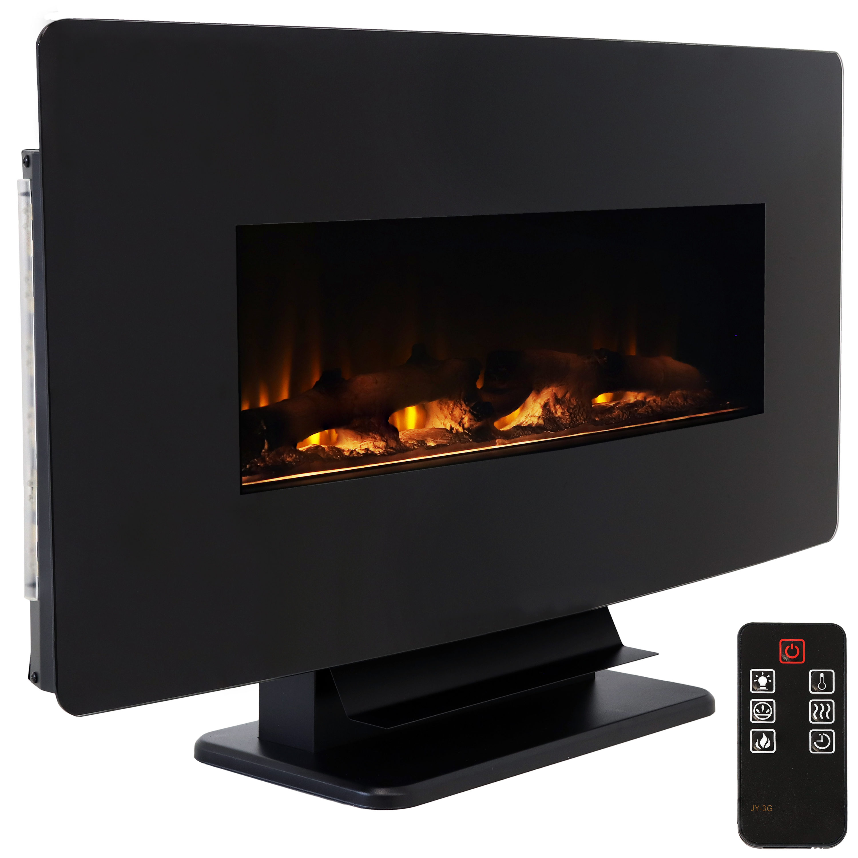 Sunnydaze Decor 35.75-in W Black Fan-forced Electric Fireplace ZHS-425 Sansujyuku sansujyuku.com