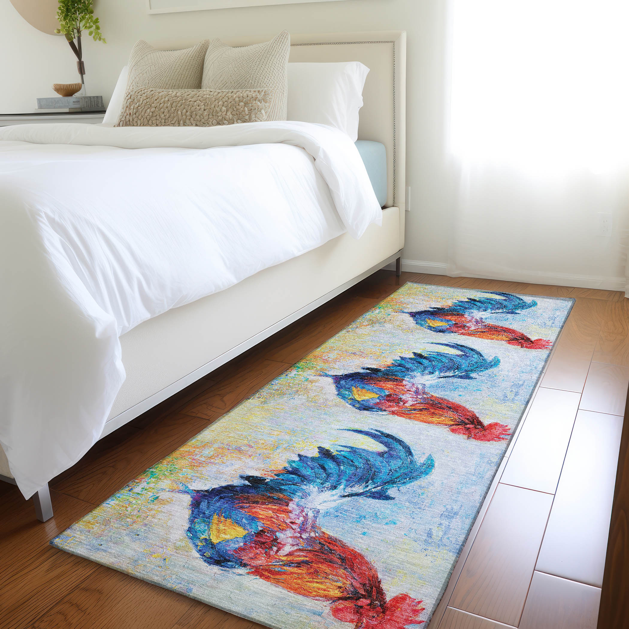 Addison Rugs AMF156BL2X8 Mayfield AMF156BL 2 x 7 (ft) Loomed Polyester Blue Rectangular Indoor Geometric Machine washable Area rug