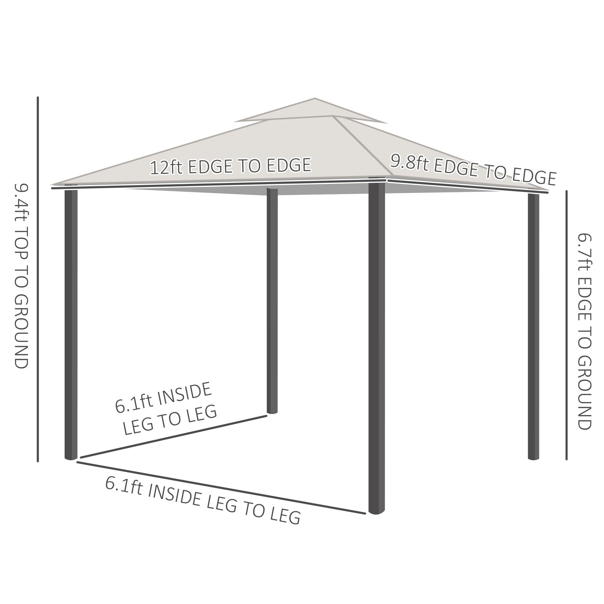 Outsunny 84C-446V00CG Wood-Resin-Gazebos - View #5