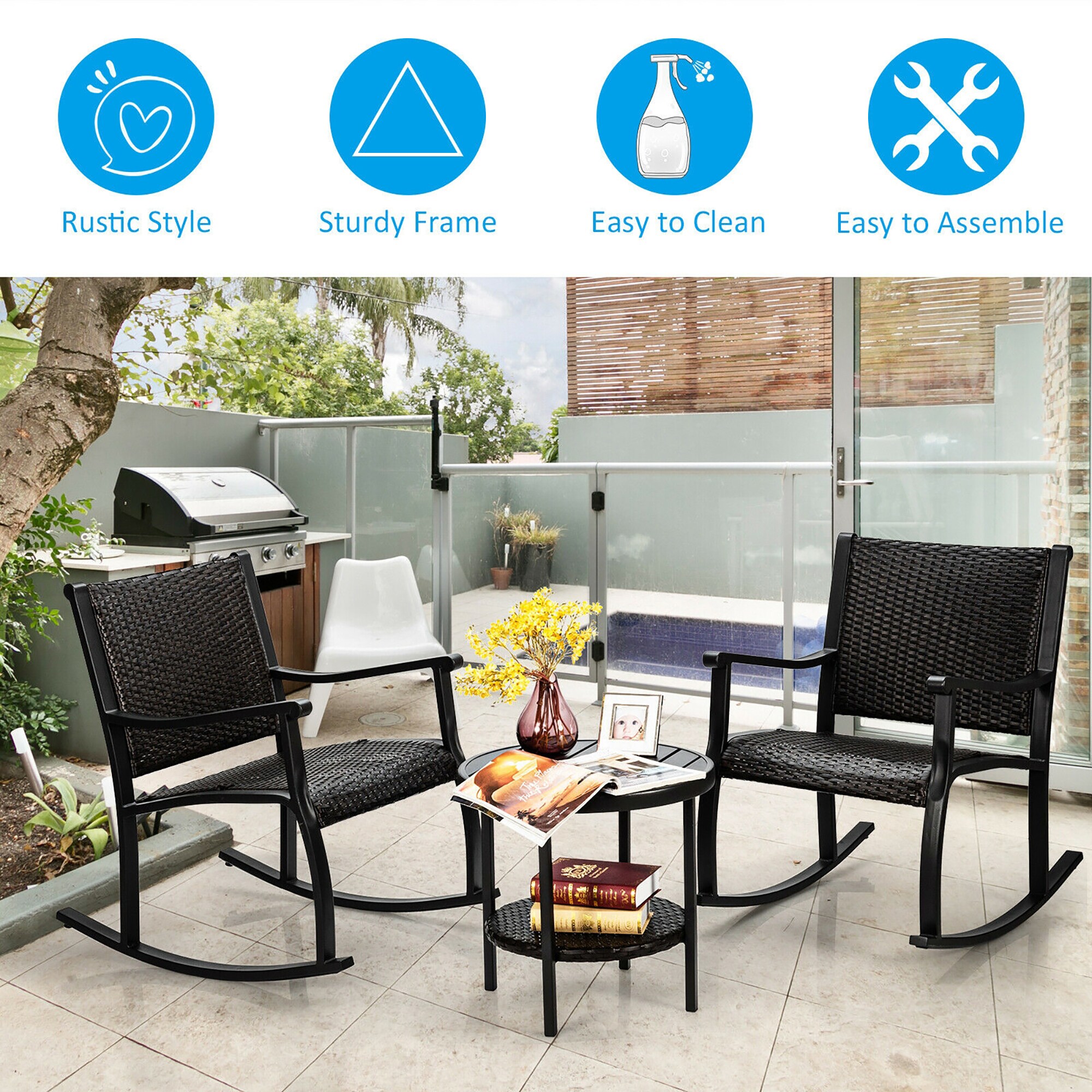 Forclover ALLC-13BK Patio-Conversation-Sets - View #3