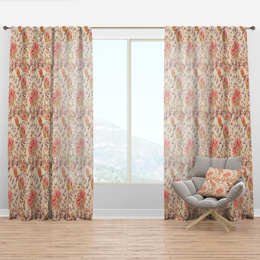 Designart CTN24386-52-120 120-Inches Pink Abstract Room darkening Thermal lined Rod pocket Single curtain panel