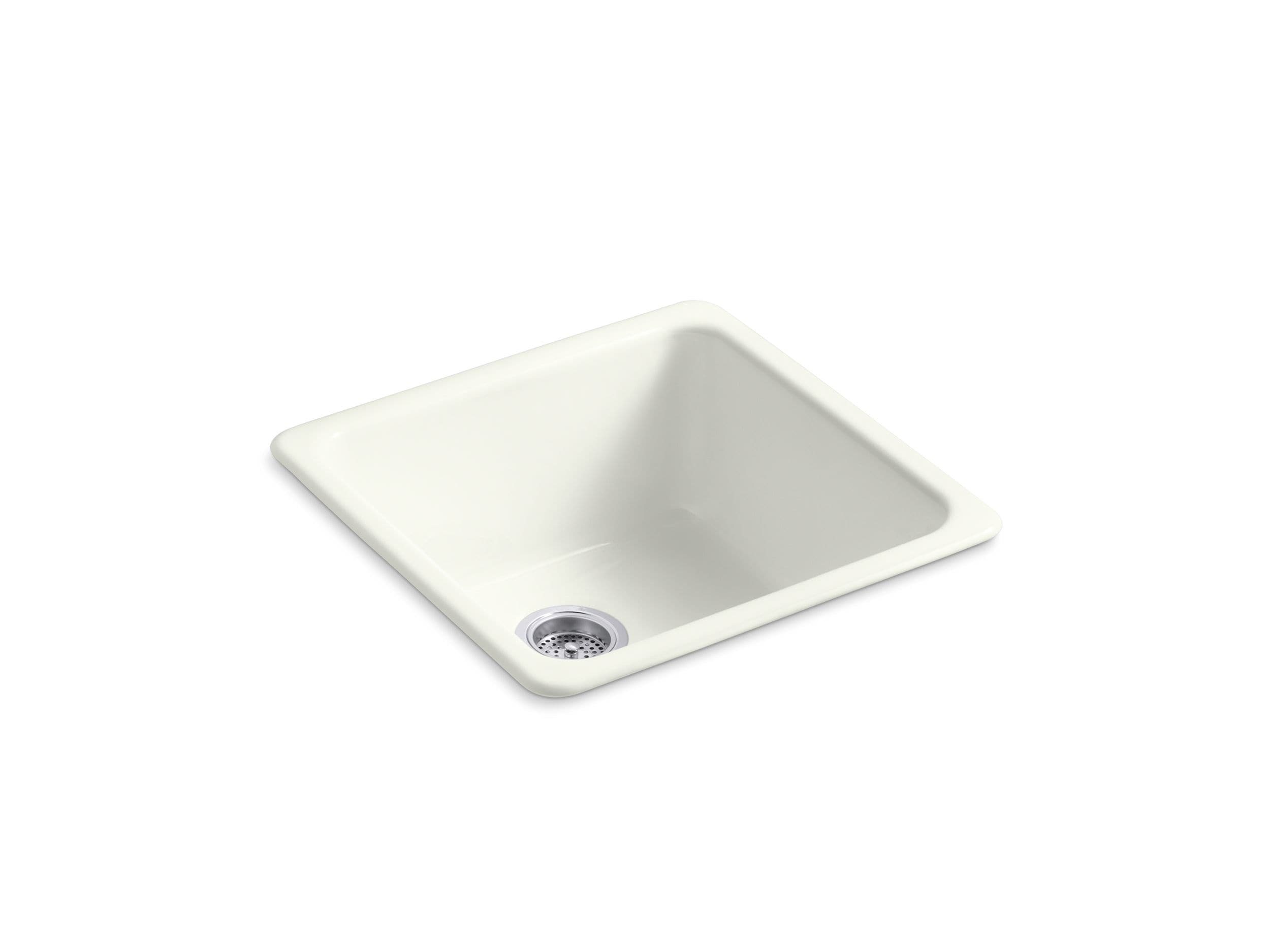 KOHLER Iron/Tones 20.75-in L x 20.75-in W Cast iron Dual-mount Residential Bar Sink