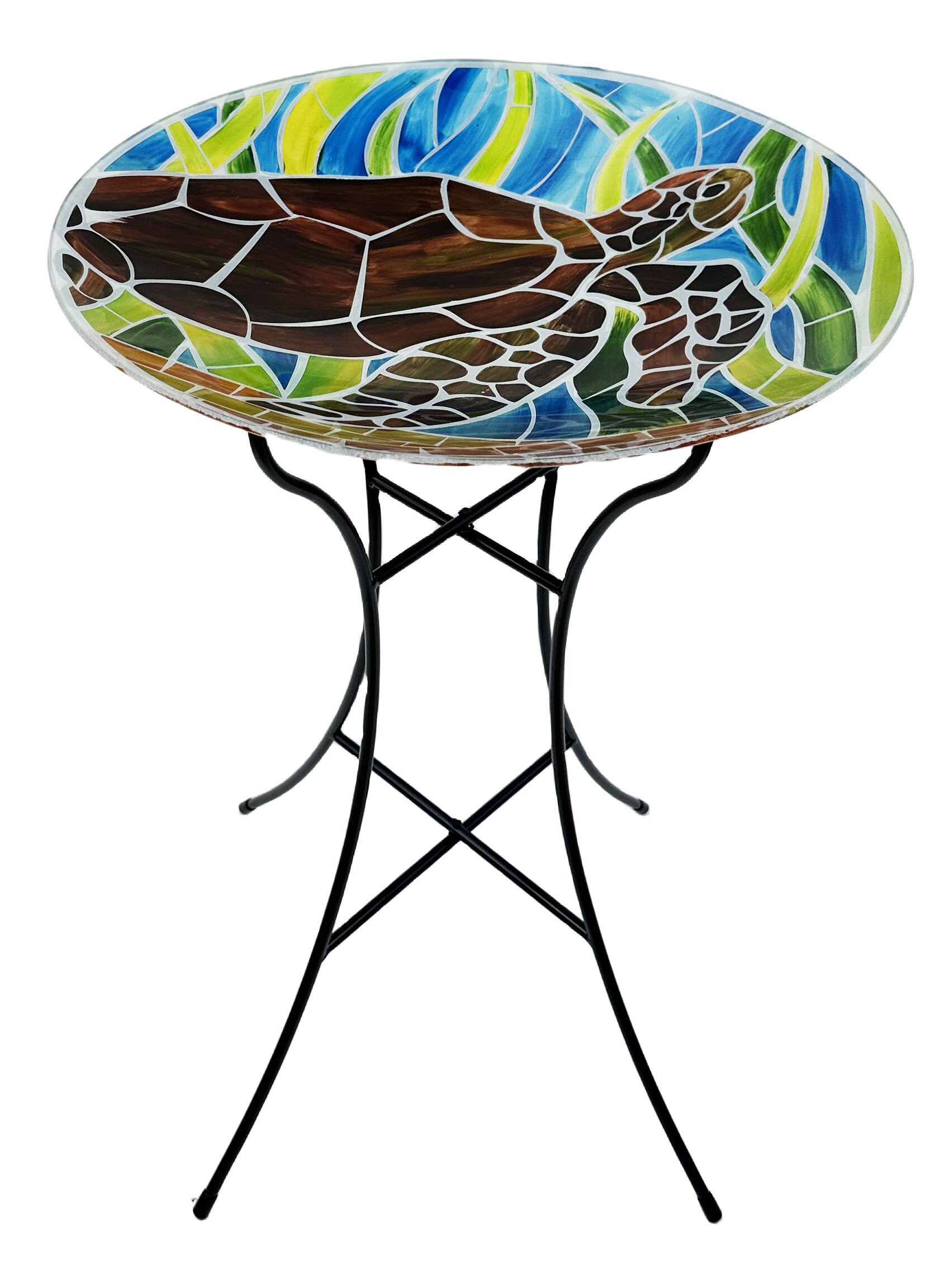 Style Selections LW24-002H 22.71-in H Brown Glass Birdbath bowl
