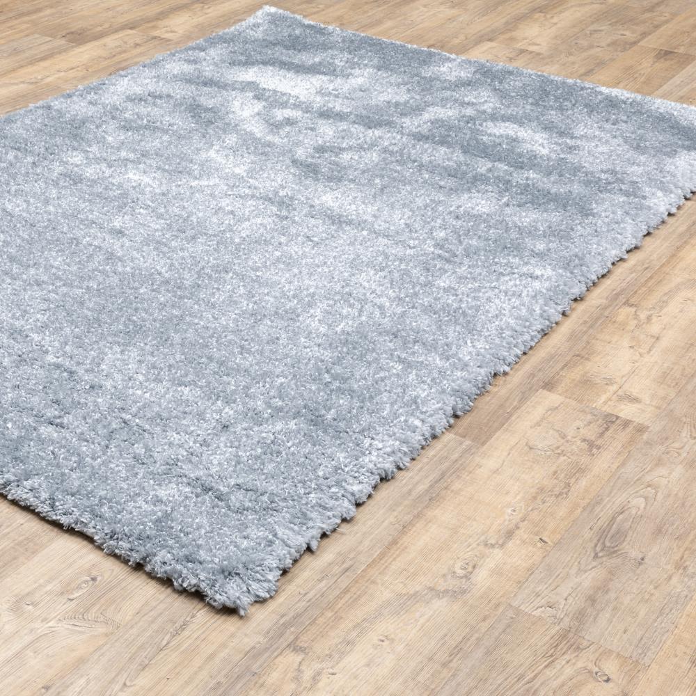 allen + roth Olearia 5 X 8 (ft) Frieze Blue Indoor Solid Area Rug in ...