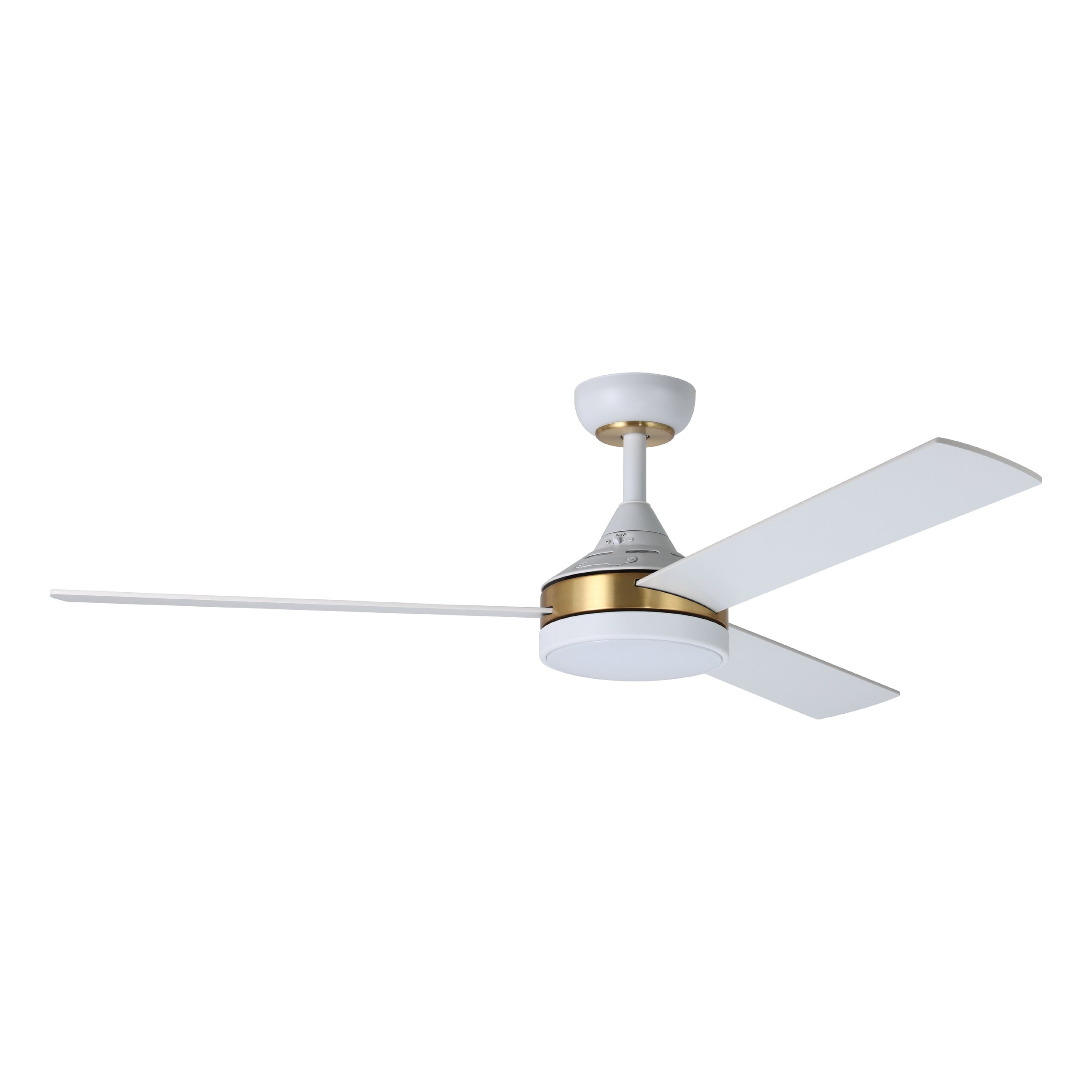 EGLO 235003-5218A Pierport 52-in Integrated LED White with White Blades Ceiling Fan With Light - Remote Included ( 3 -Blade )
