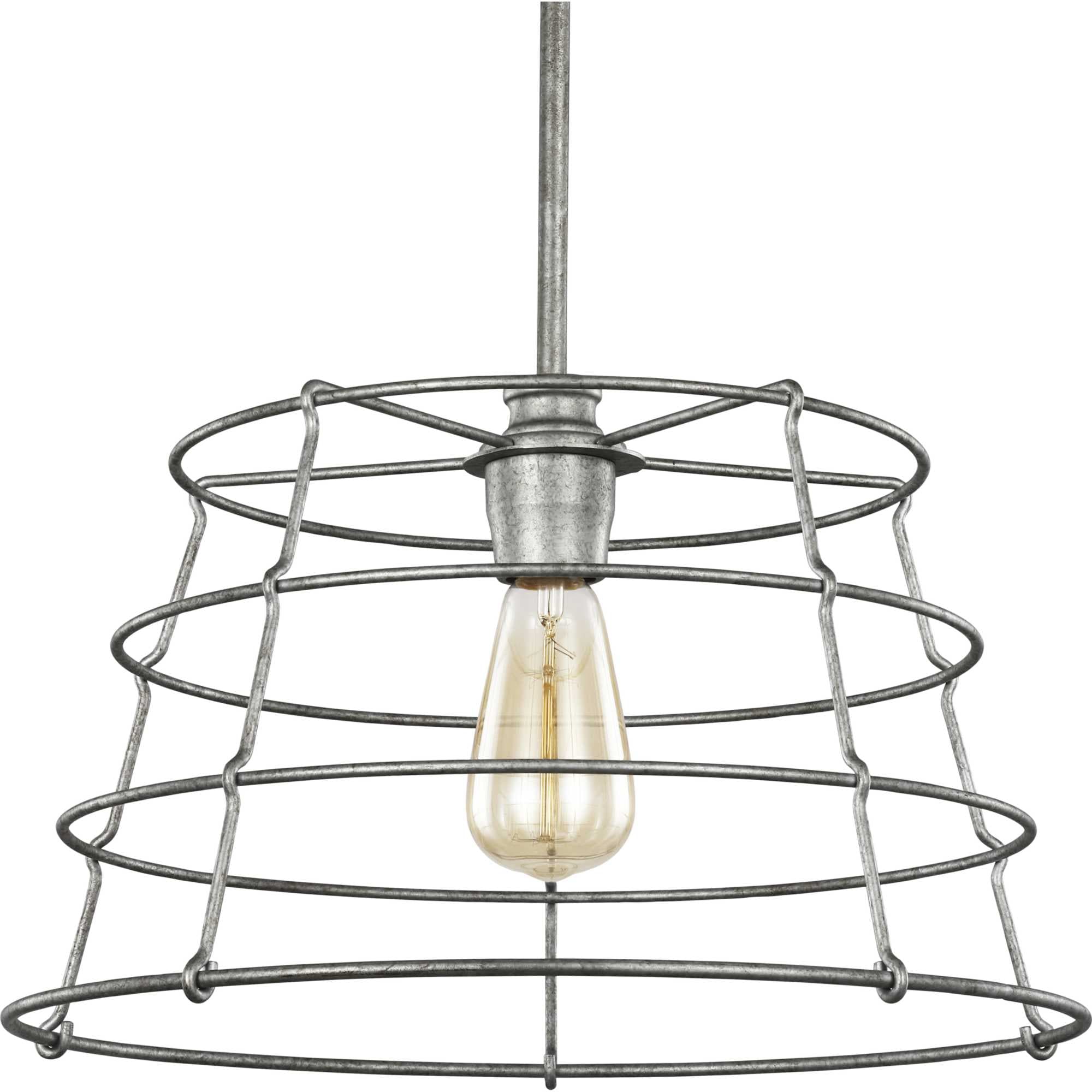 Progress Lighting P500282-141 Chambers Galvanized Farmhouse Cone Medium Hanging Pendant light