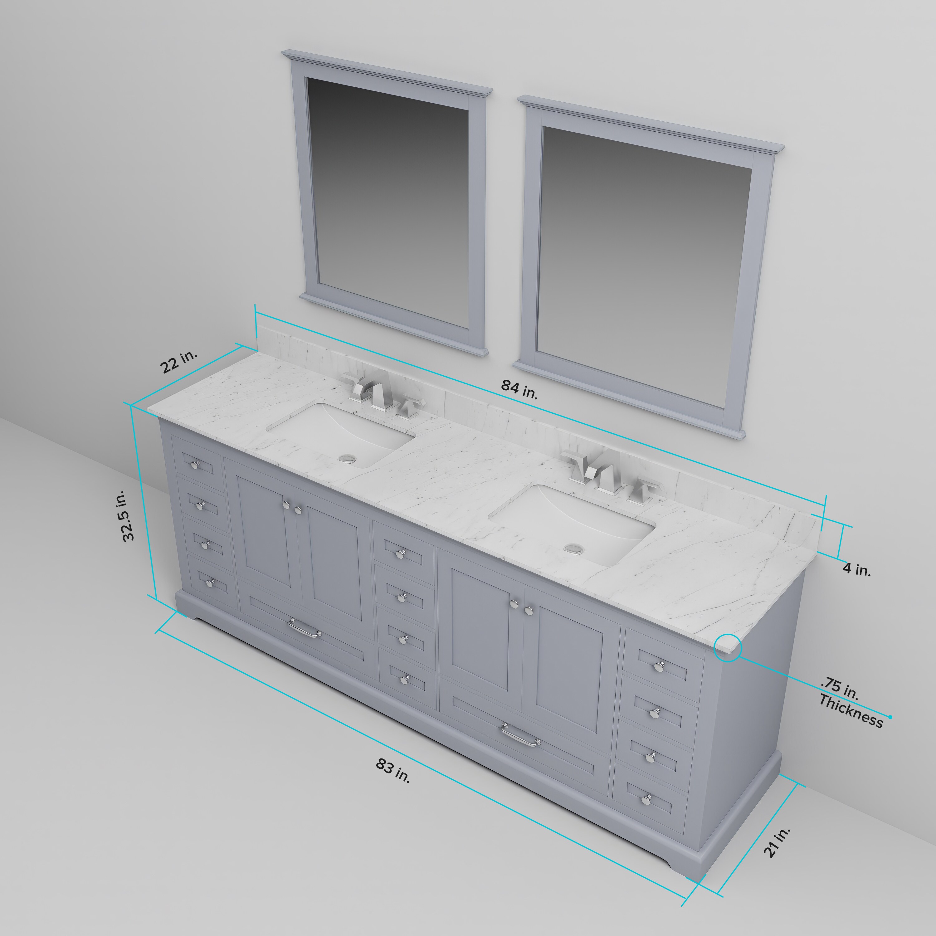 Lexora LD342284DBDSM34F Bath-Vanity-Combo - View #10