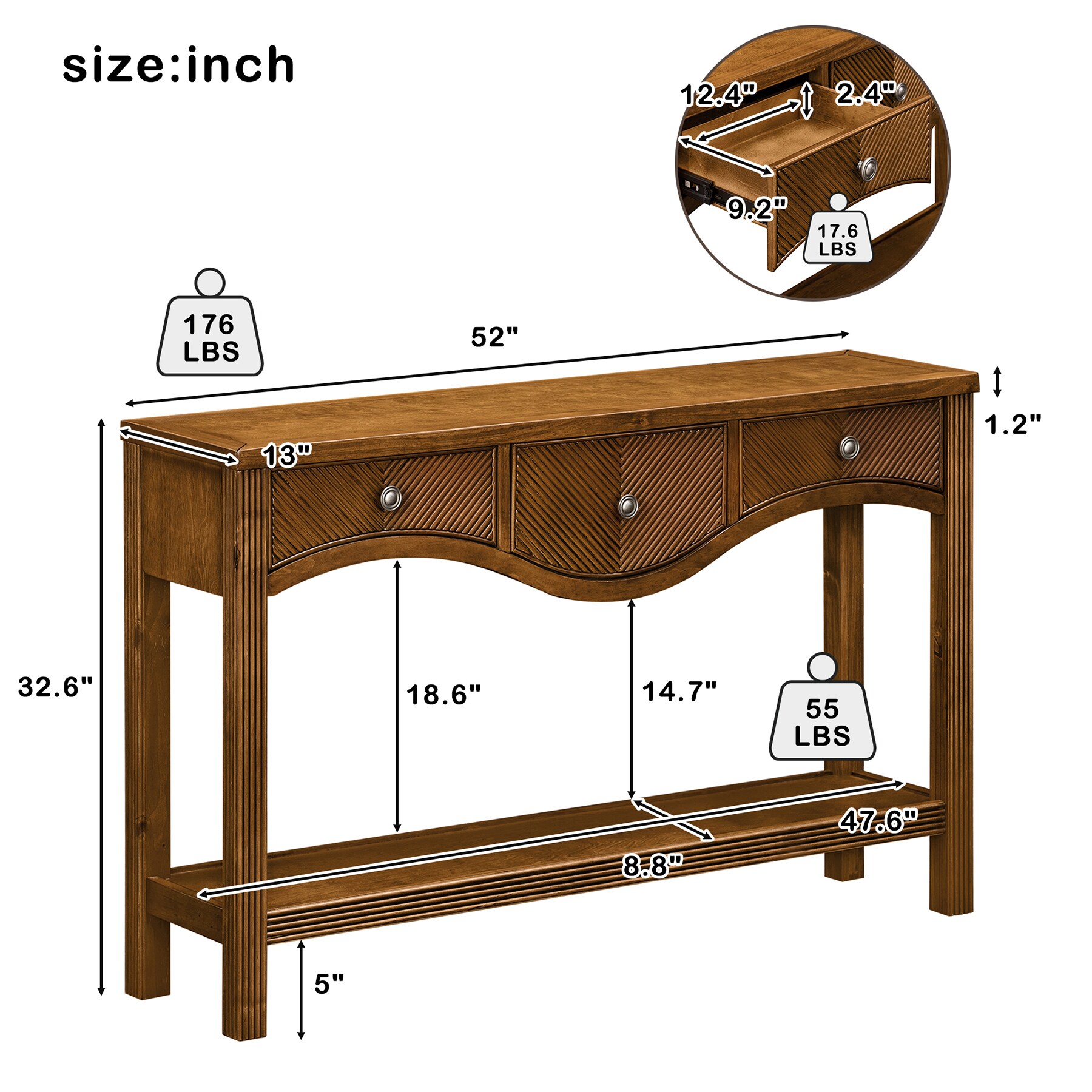 SINOFURN SYA330199WD Console-Sofa-Tables - View #7