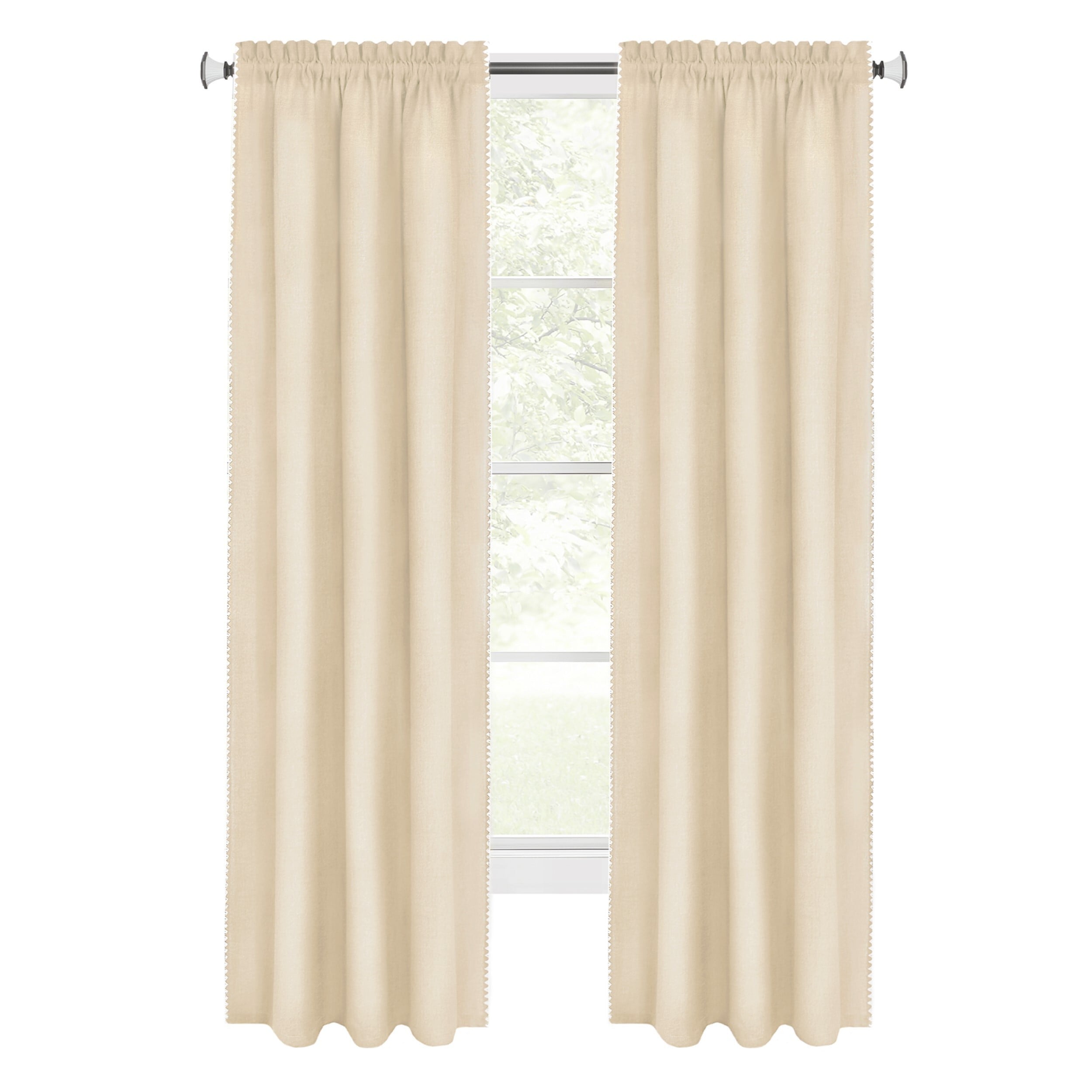 Achim KEPN84TN06 84-Inches Tan Light filtering Rod pocket Single curtain panel