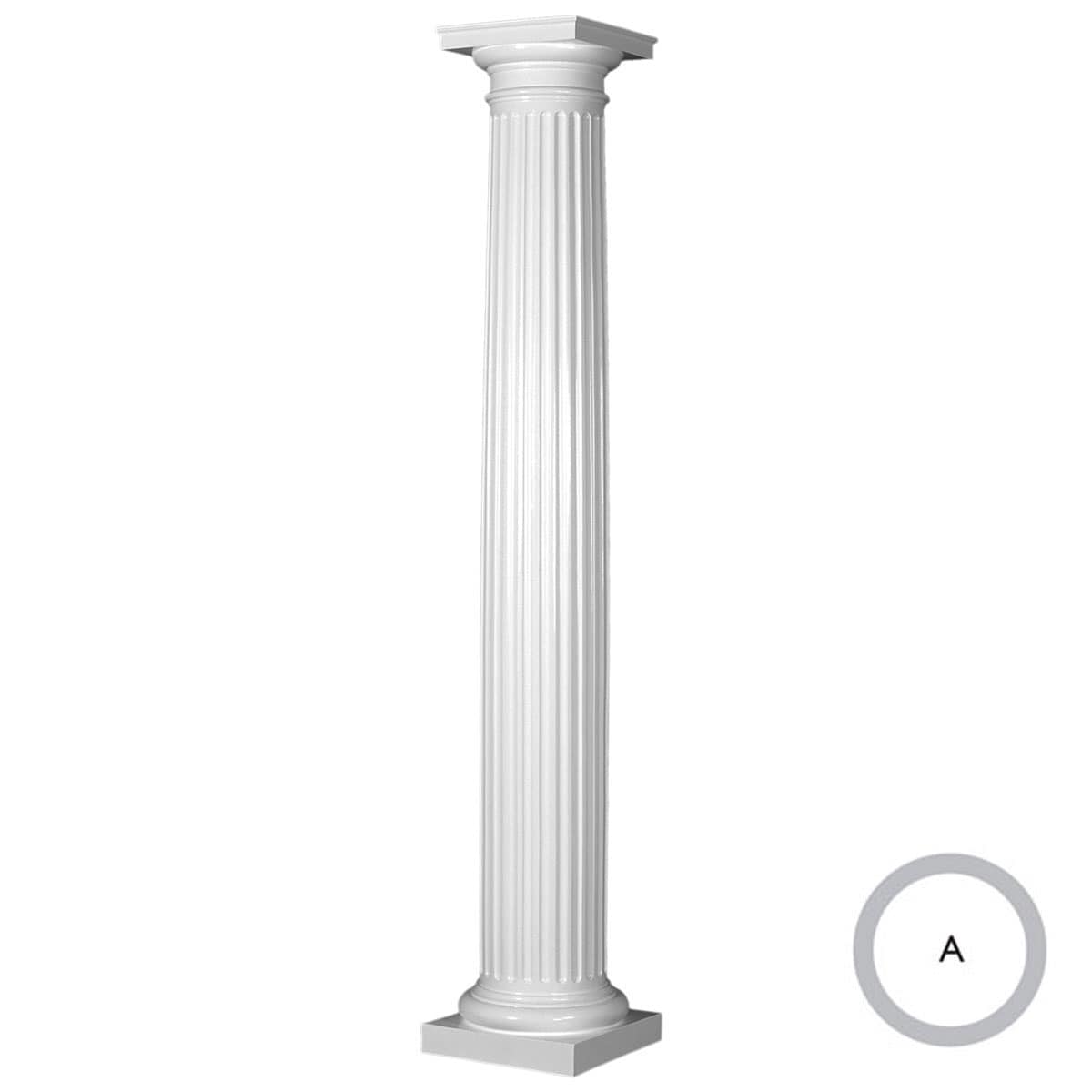 Ekena Millwork ESK0810ATFSATUTU Endura-Stone 10-Feet x 8-Inches Primed Fiberglass Square Column