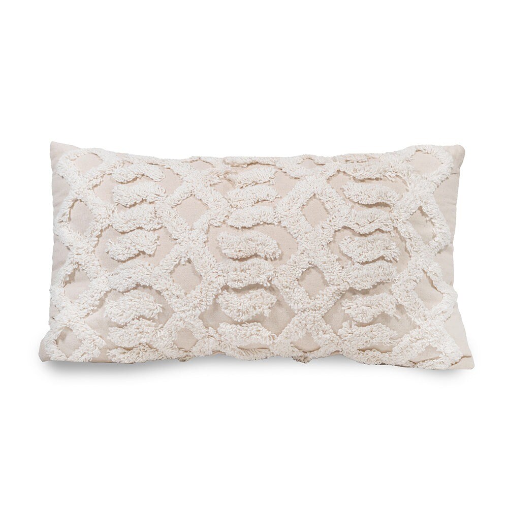 Sol Living SL-CUS-02-1 20 x 12 inches, Natural Geometric Chair Cushion