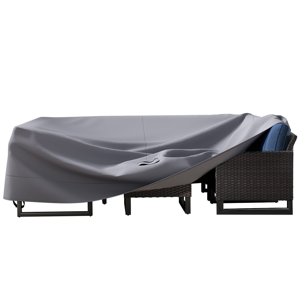 Rilyson FSCRGY1003 Gray PVC Patio Furniture Cover For Conversation set