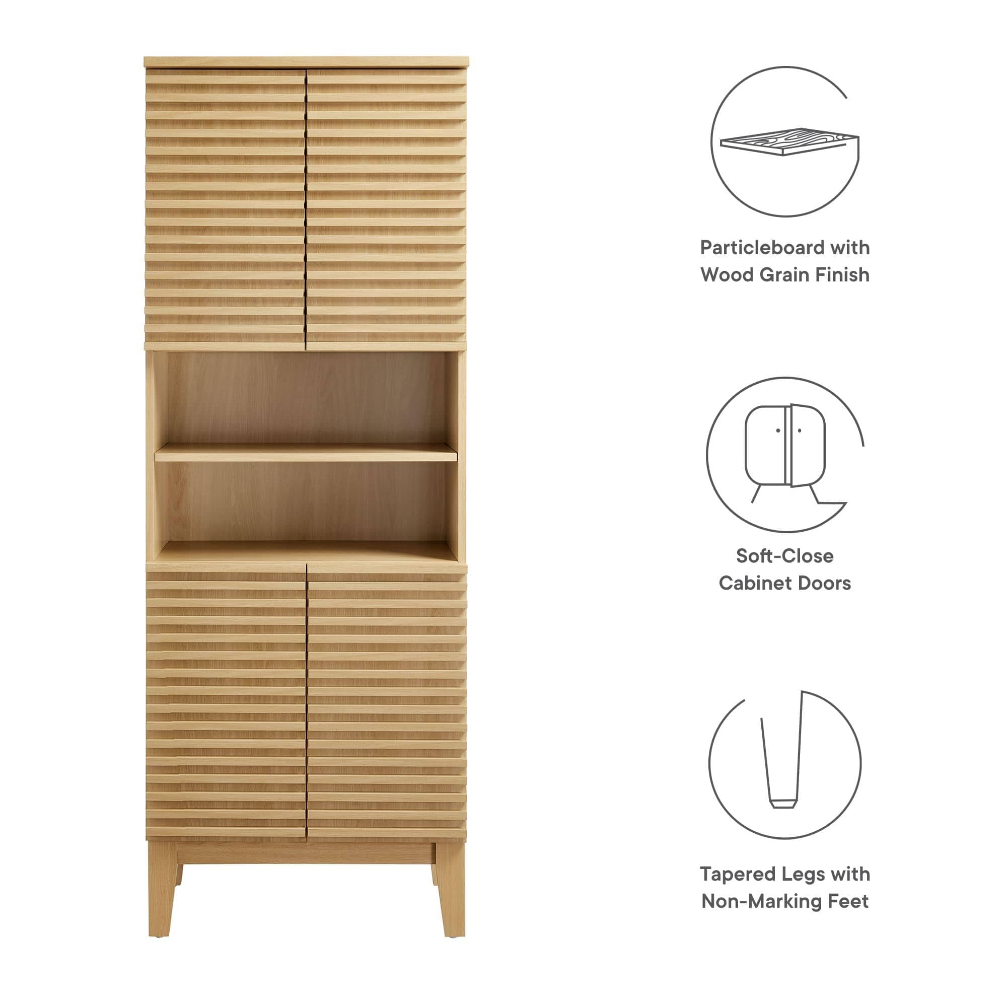 Modway EEI-6852-OAK Bathroom-Wall-Cabinets - View #2