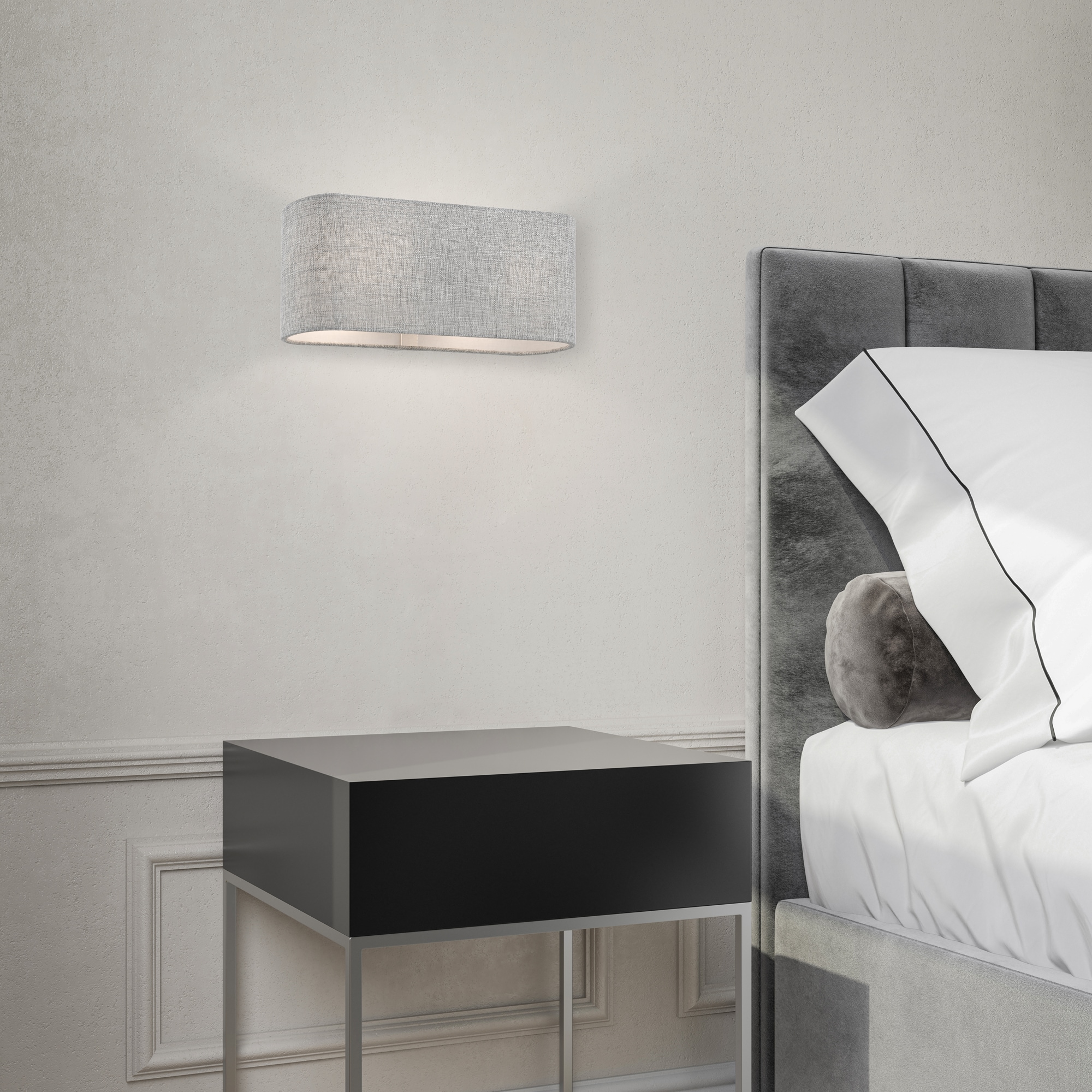 Dakota Brushed Nickel 2-Light ADA Compliant Wall Sconce with Urban Gray Shade