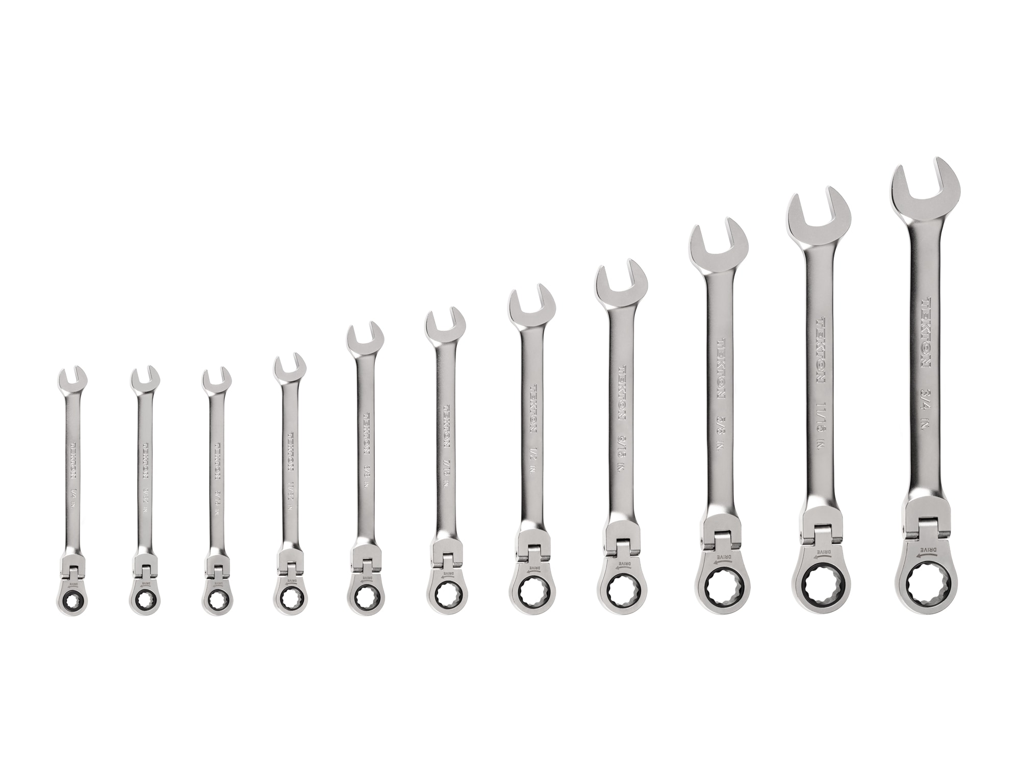 TEKTON 11-Piece Set Standard (SAE) Flexible Head Ratchet Wrench